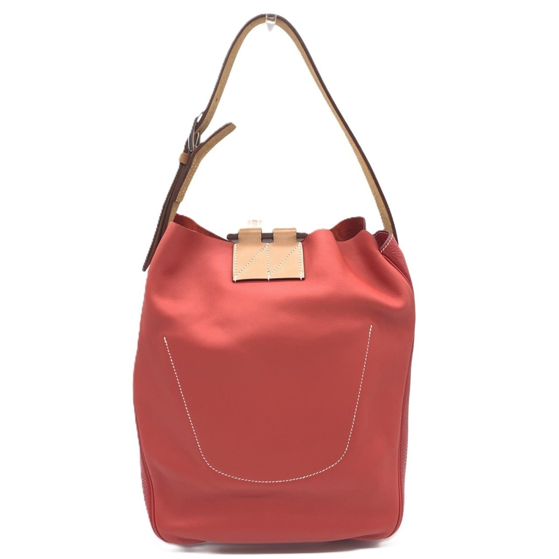 Hermes Color Taurillon Clemence Swift Shoulder Bag Leather Red