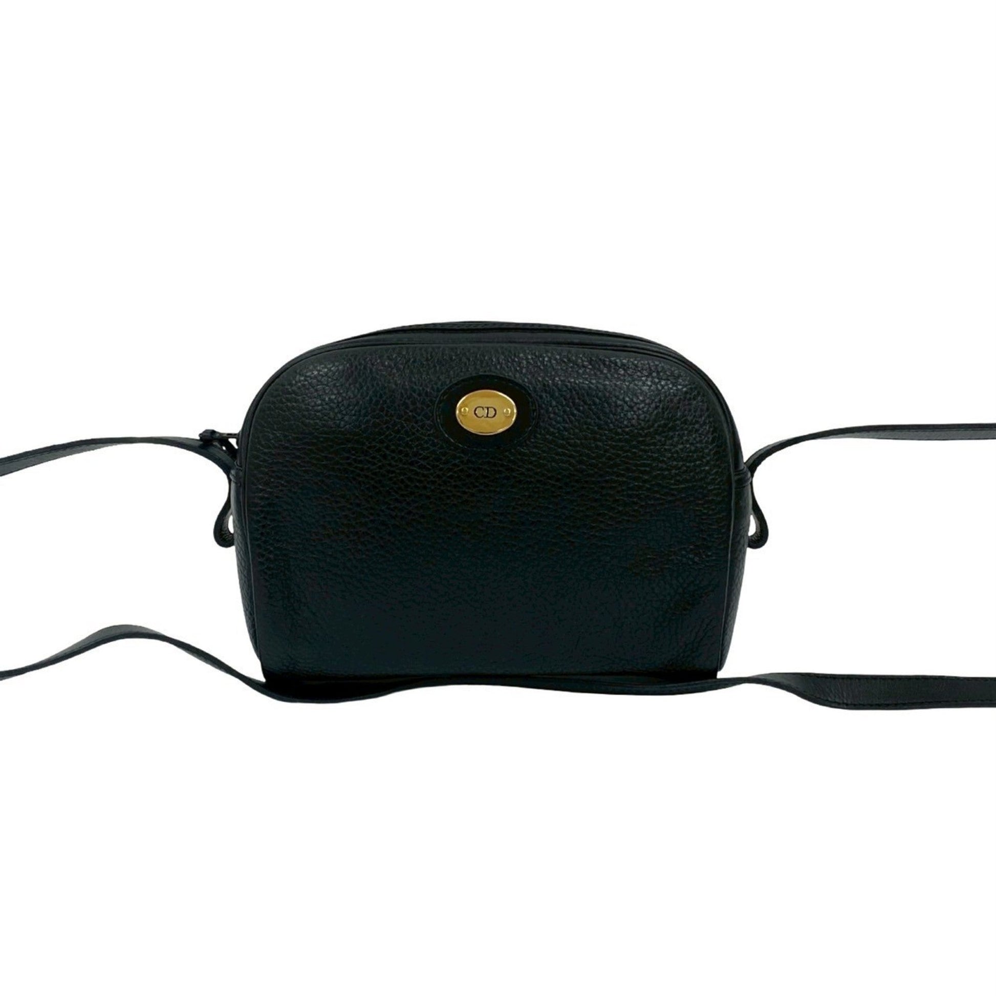 Dior Handbag Christian Pochette Shoulder Bag 7 Leather Black