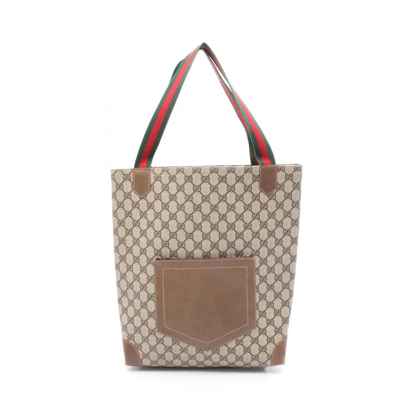 Gucci Gg Plus Beige Brown Pvc Leather Tote Bag