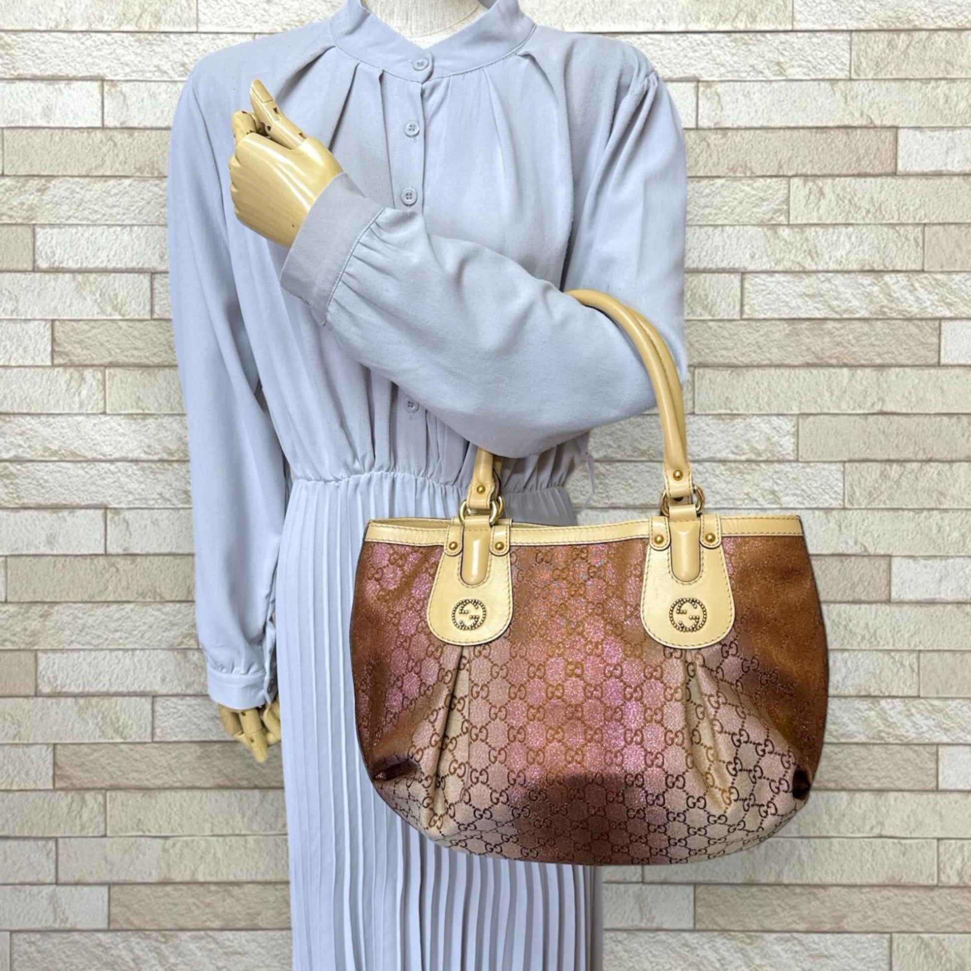 Gucci Beige Gg Canvas Handbag