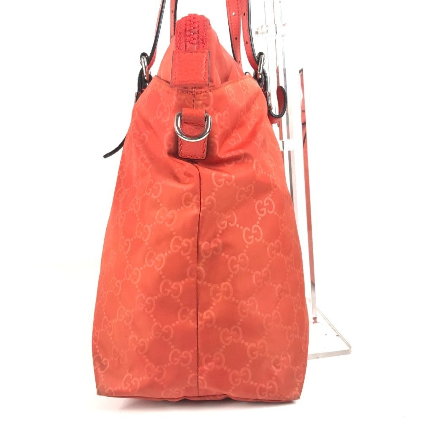 Gucci Orange Nylon Handbag Shoulder Bag Tote Bag