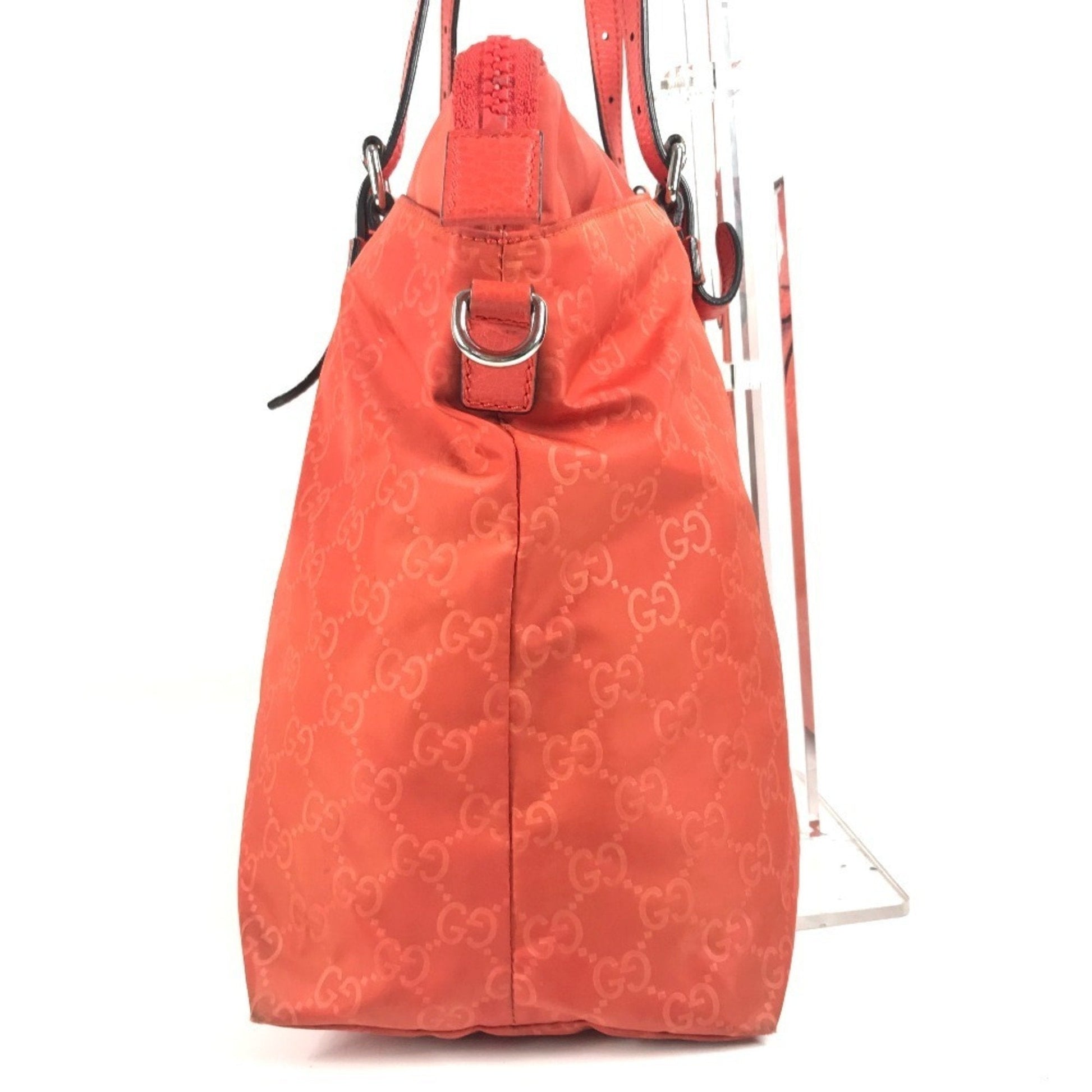 Gucci Orange Nylon Handbag Shoulder Bag Tote Bag