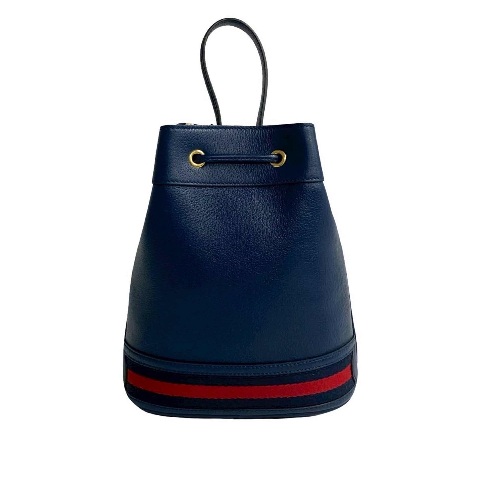 Gucci Navy Red Color Leather Handbag Shoulder Bag