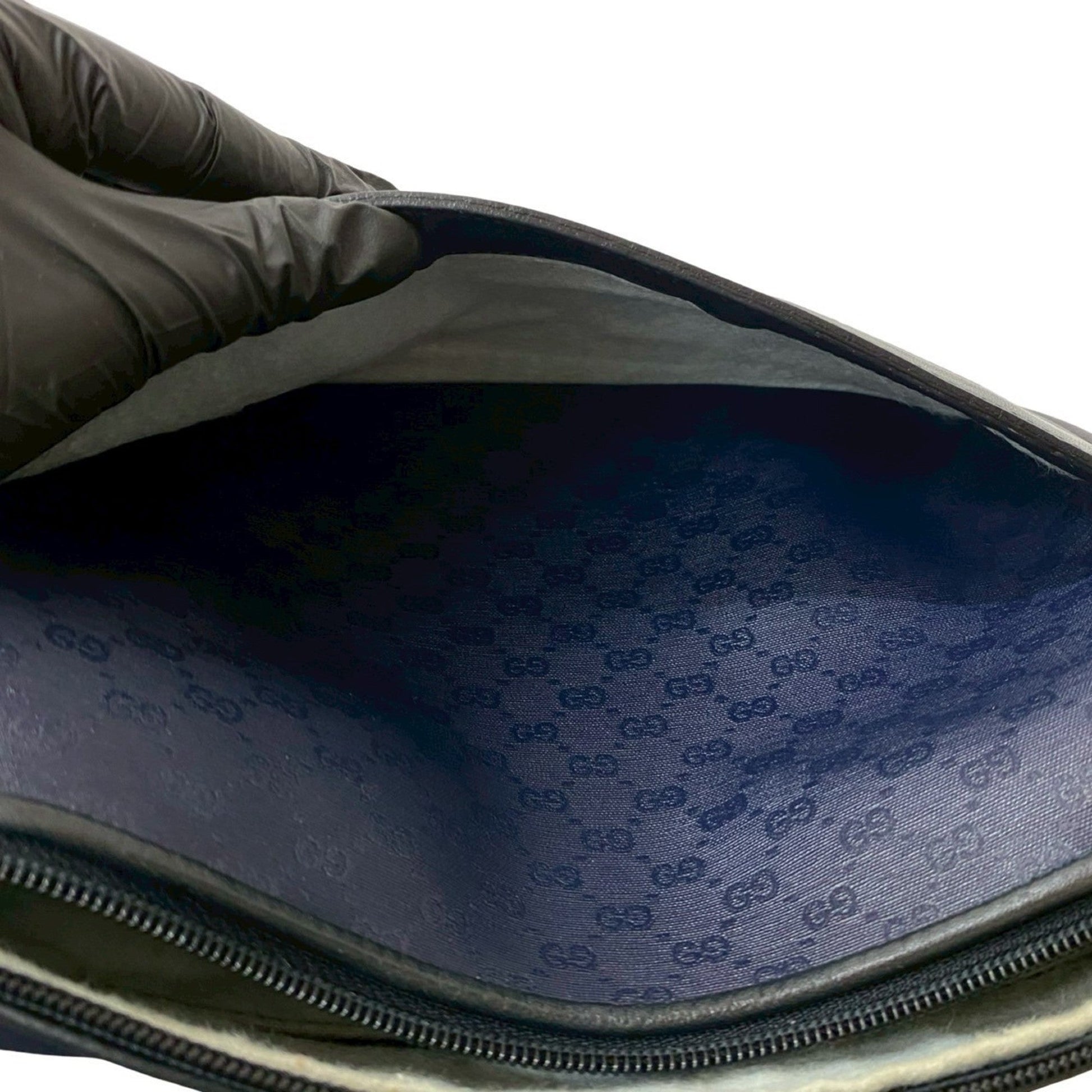 Gucci Black Navy Leather Pvc Pochette Shoulder Bag