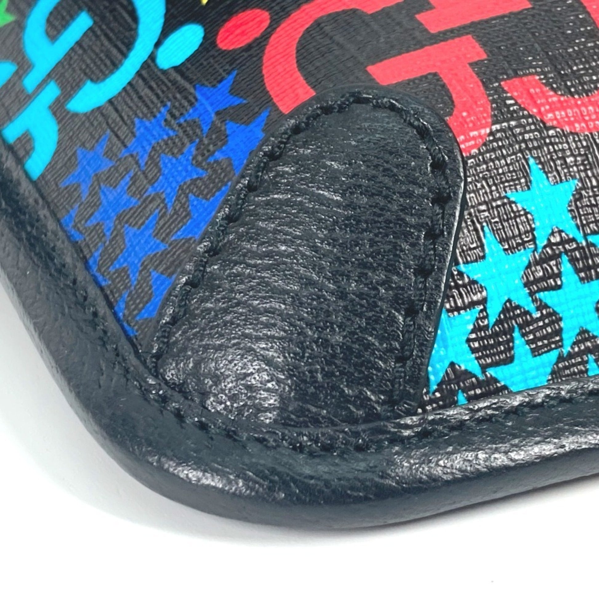 Gucci Black Multi-Color Leather Pvc Shoulder Bag Sling Bag
