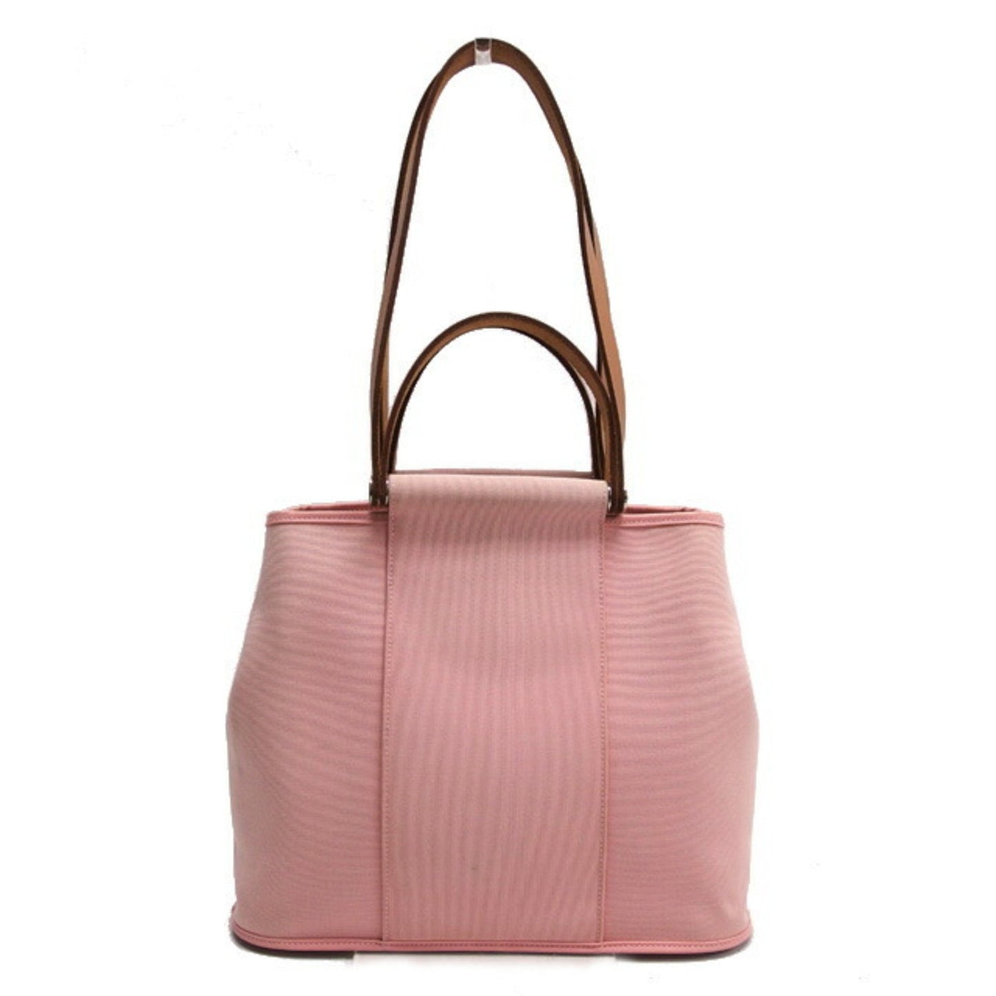 Hermes Cabag Light Toile Officier Handbag Shoulder Bag Tote Pink