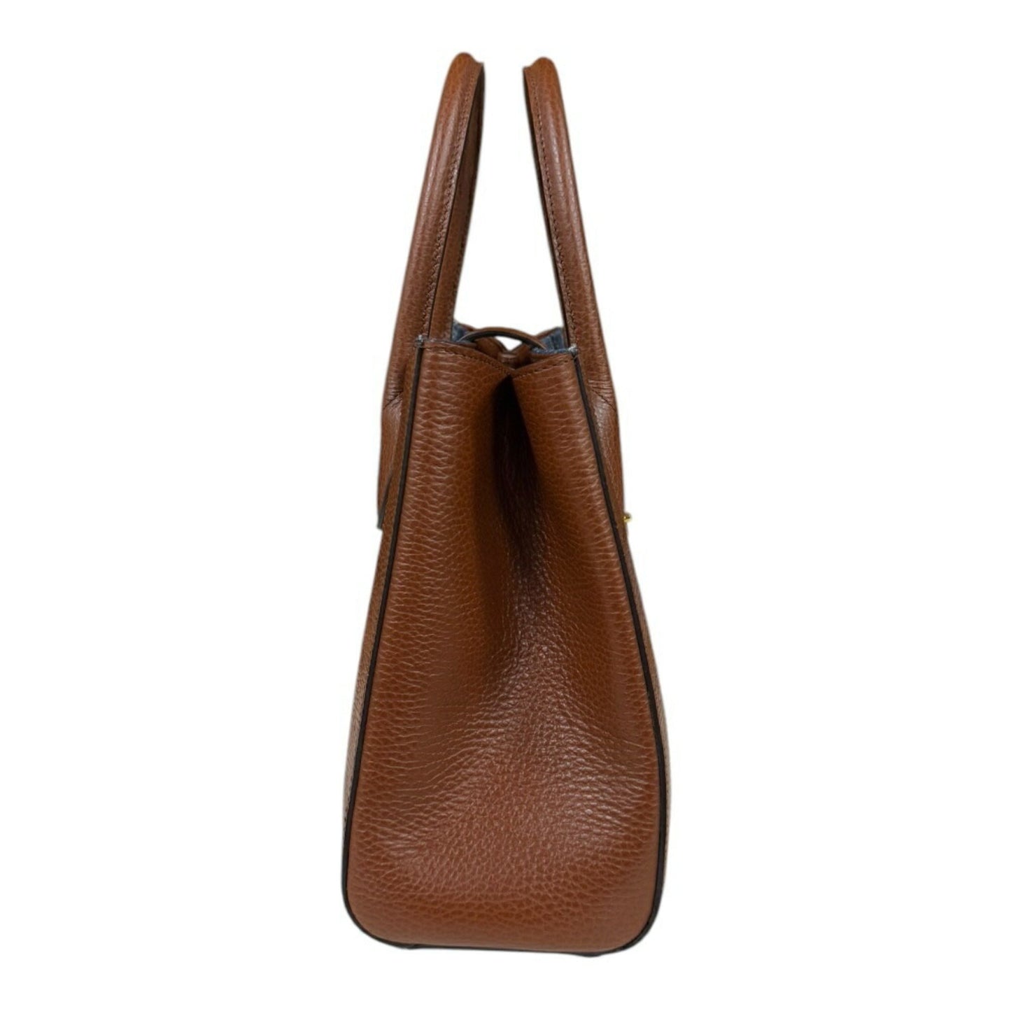 Gucci Blue Brown Denim Leather Shoulder Bag