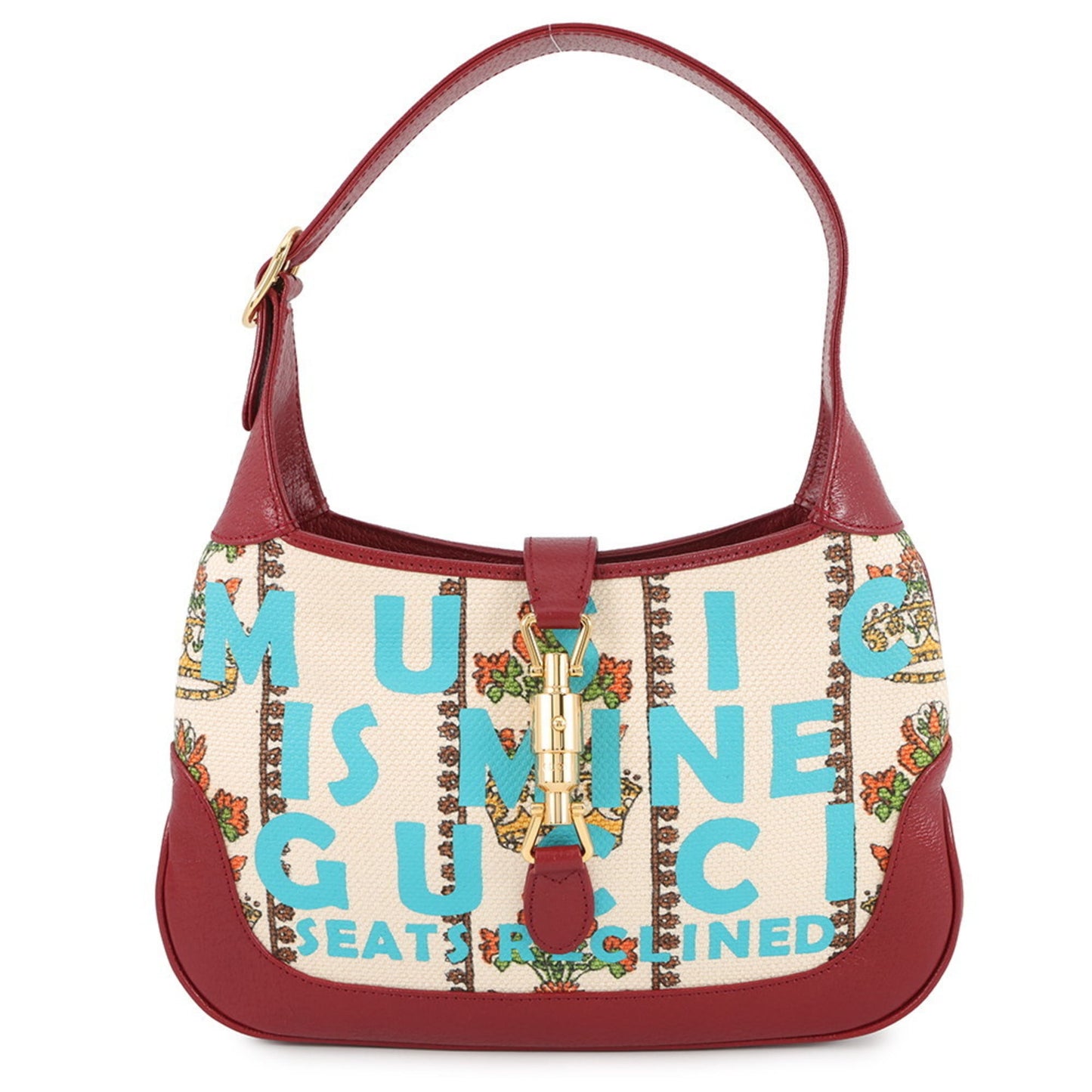 Gucci Ivory Red Color Canvas Leather Handbag Shoulder Bag