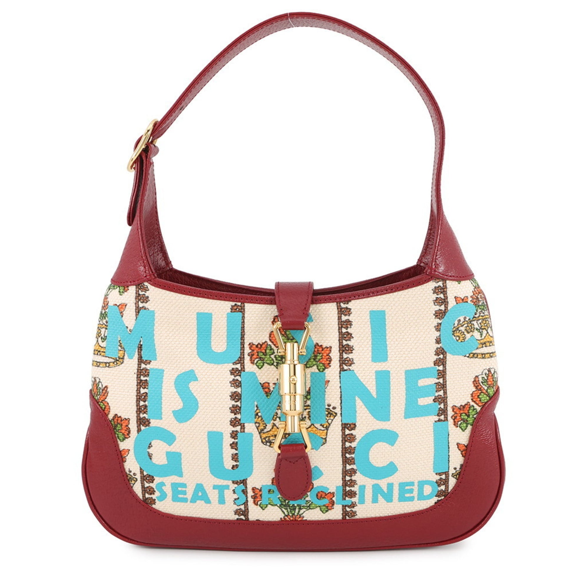 Gucci Ivory Red Color Canvas Leather Handbag Shoulder Bag