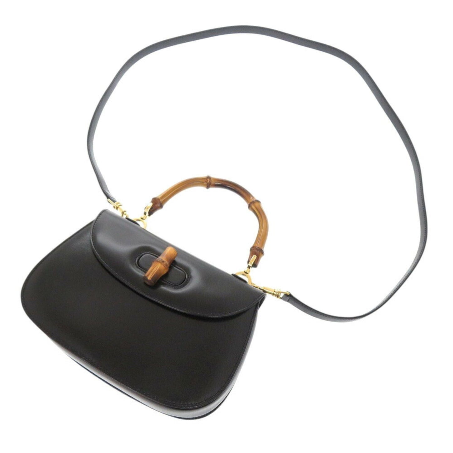 Gucci Black Leather Handbag Shoulder Bag