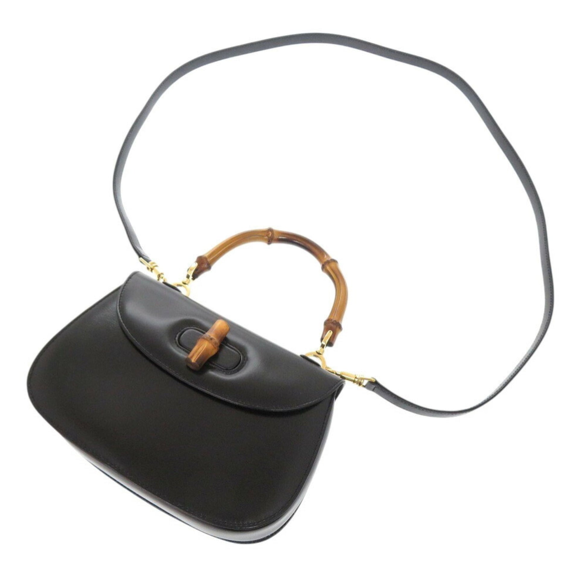 Gucci Black Leather Handbag Shoulder Bag