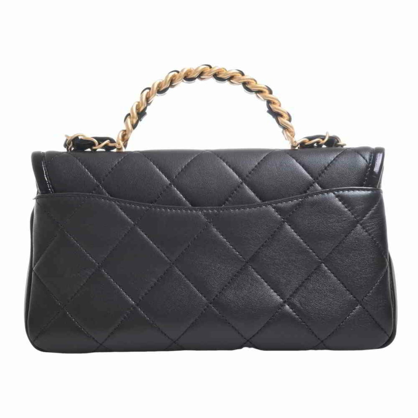 Chanel lambskin matelasse chain shoulder bag black