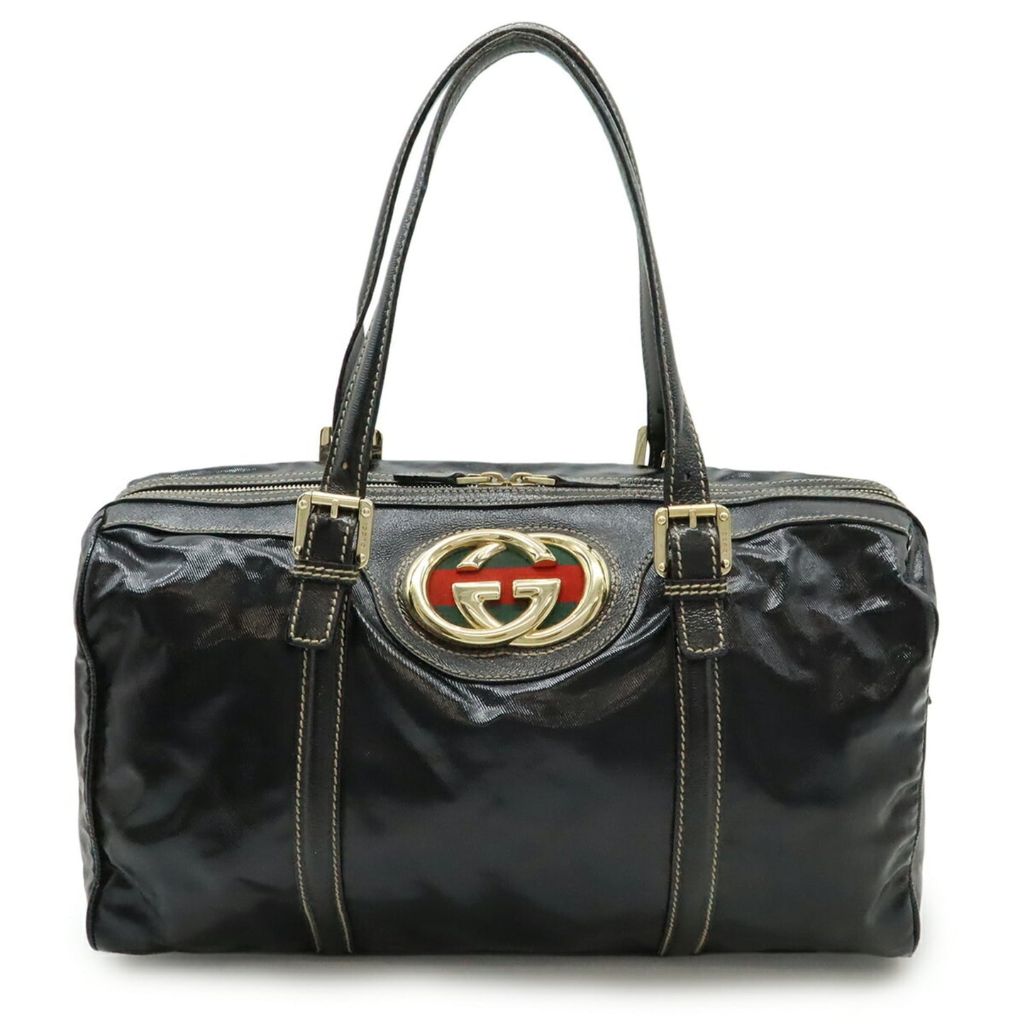 Gucci Black Coated Canvas Handbag