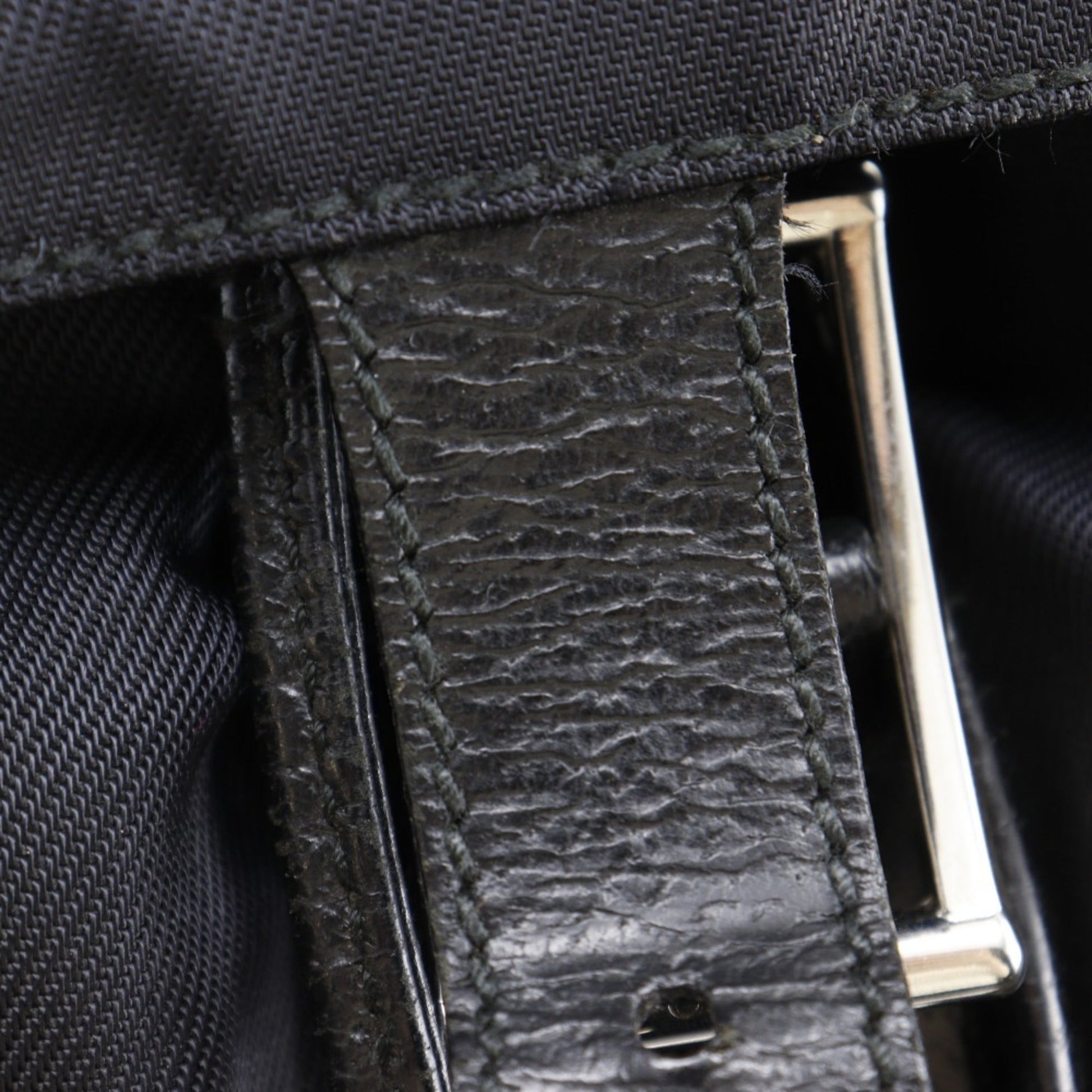 Gucci Black Nylon Canvas Leather Backpack