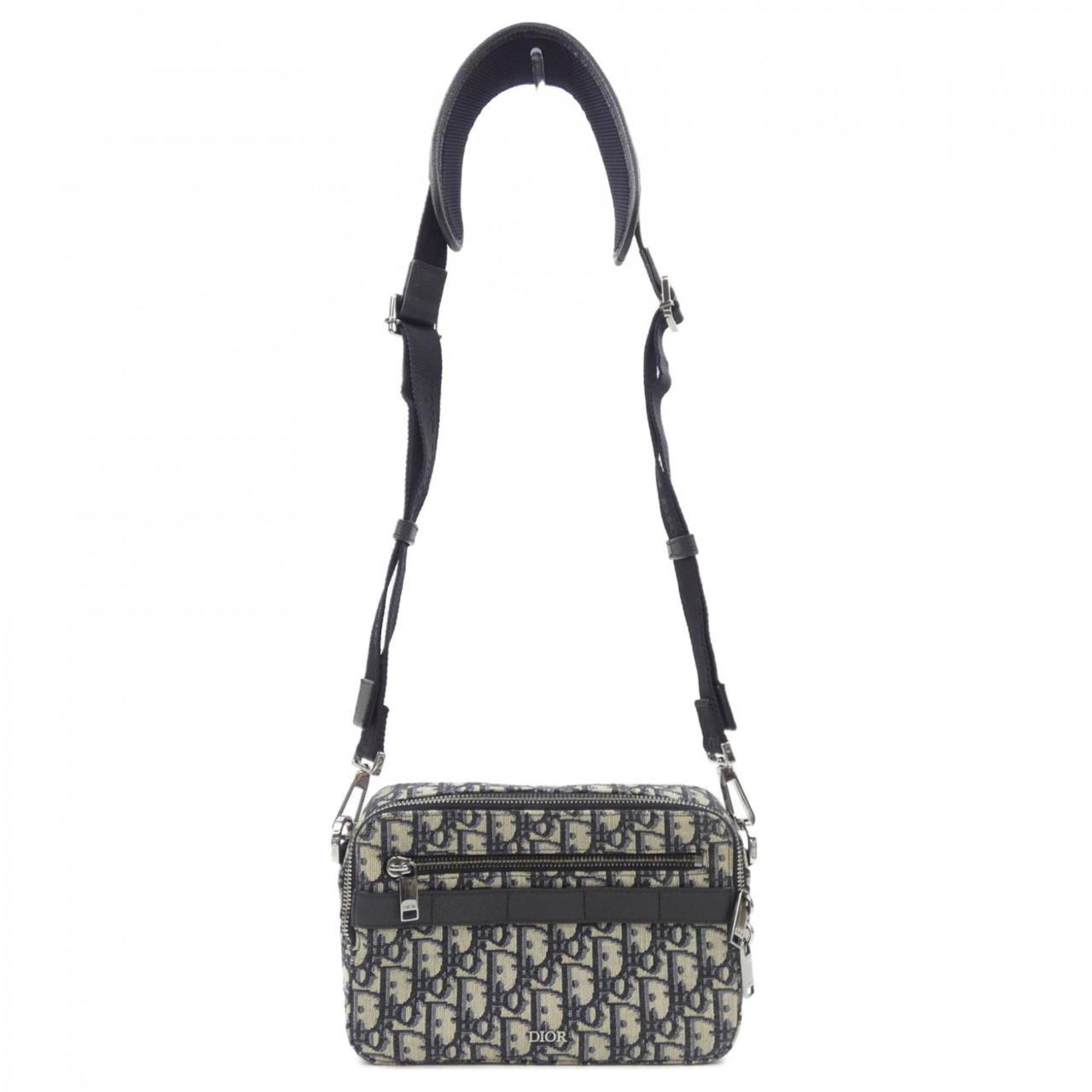 Dior Handbag Christian 3 Black Beige Blue