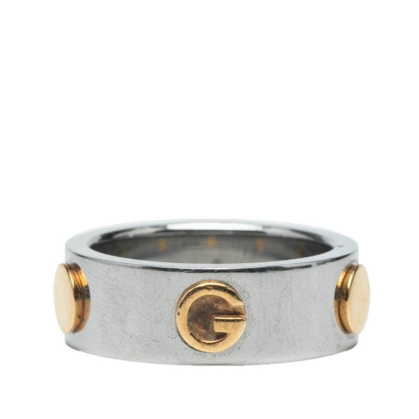 Gucci Silver Yellow Gold Band Ring