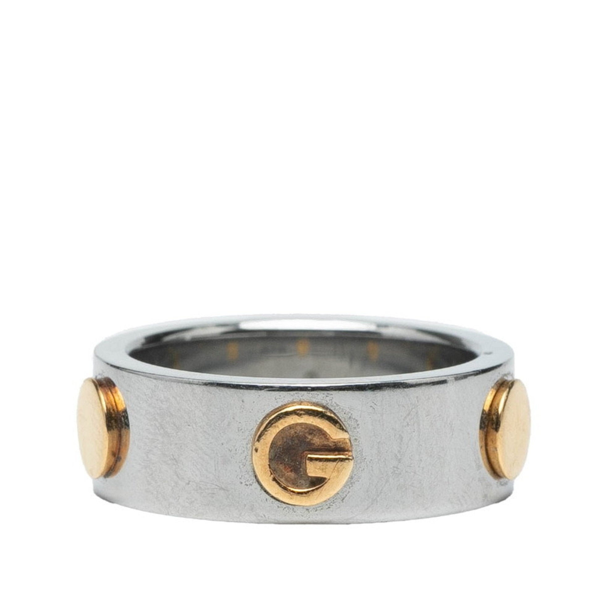 Gucci Silver Yellow Gold Band Ring