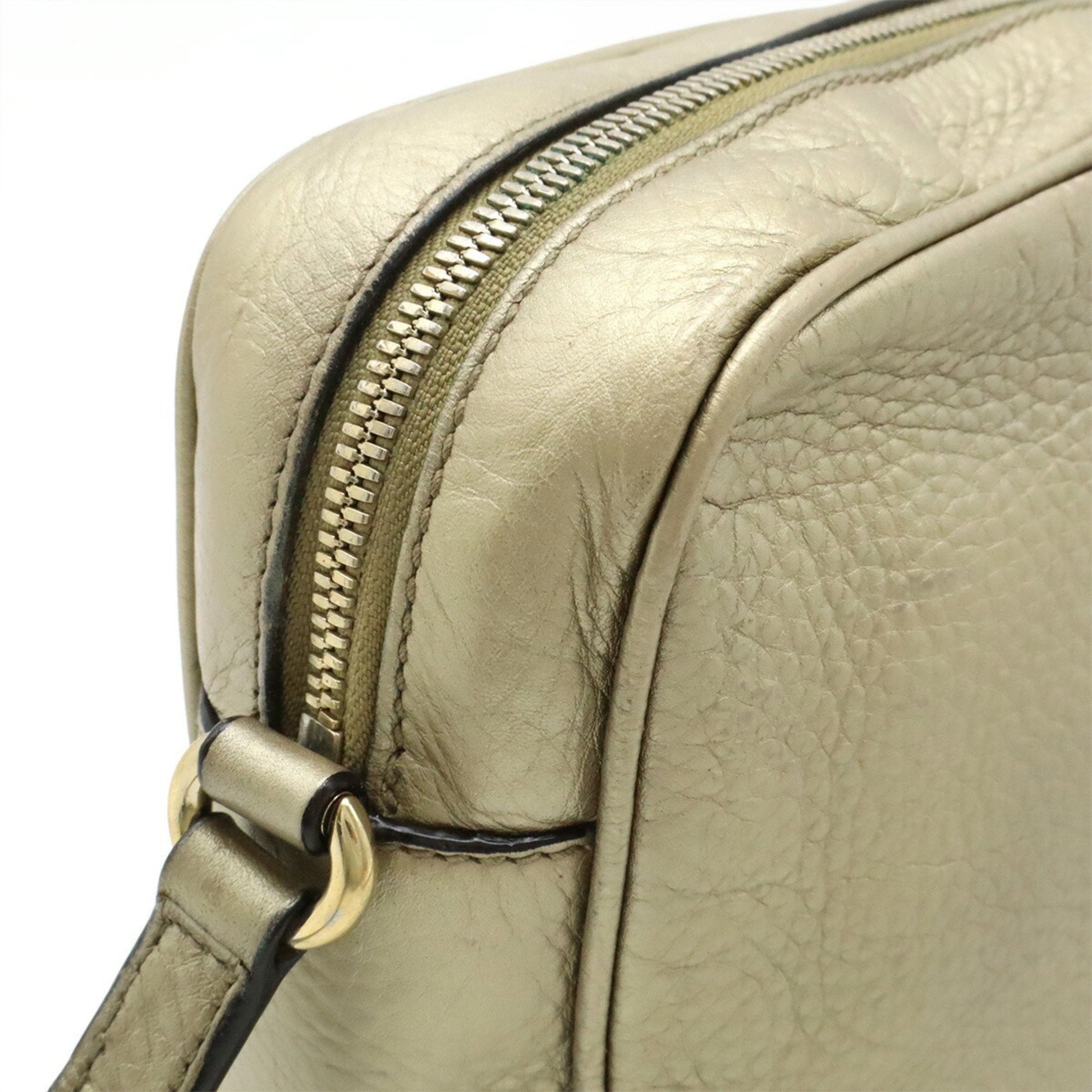 Gucci Gold Leather Pochette Shoulder Bag