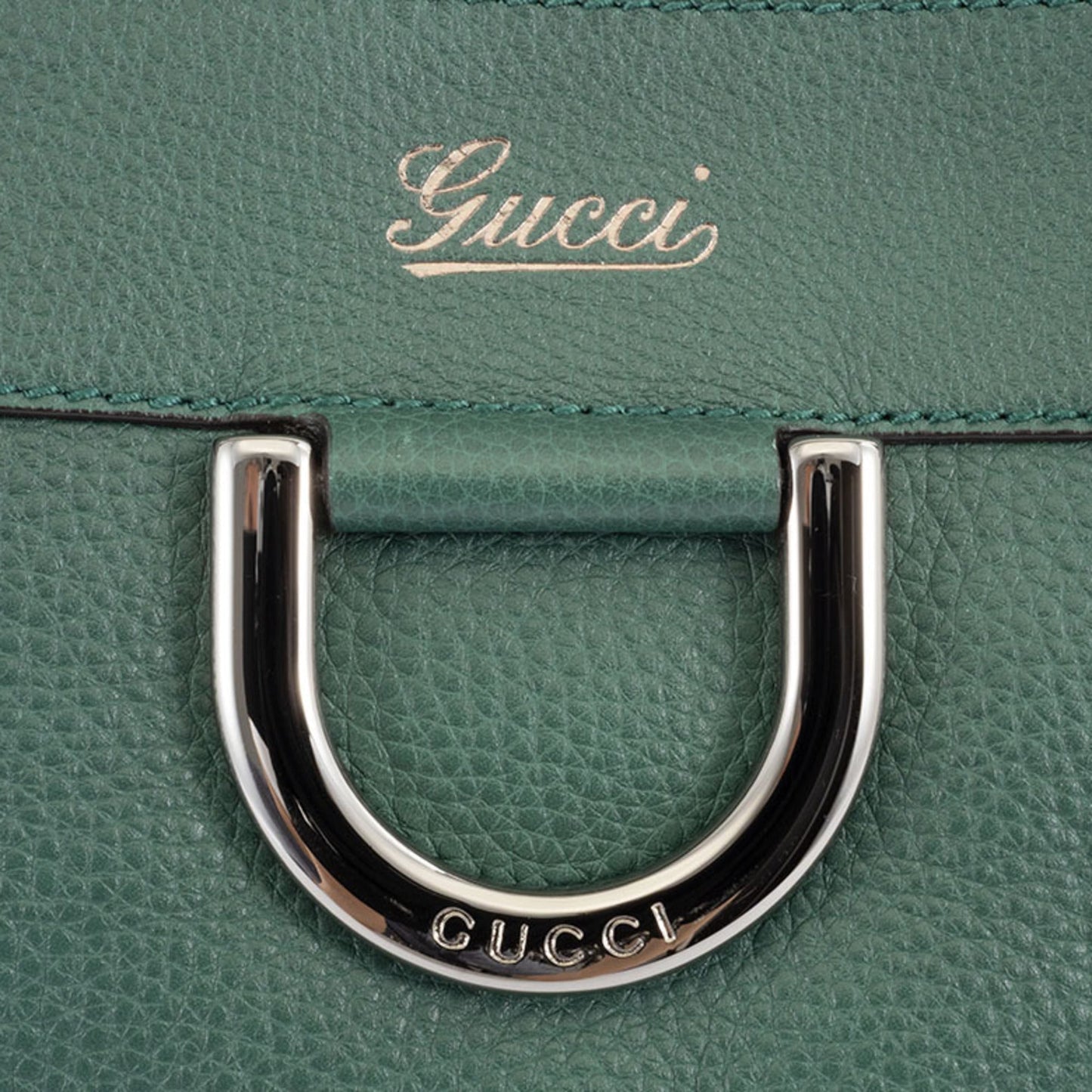 Gucci Abbey Green Leather Shoulder Bag Tote Bag