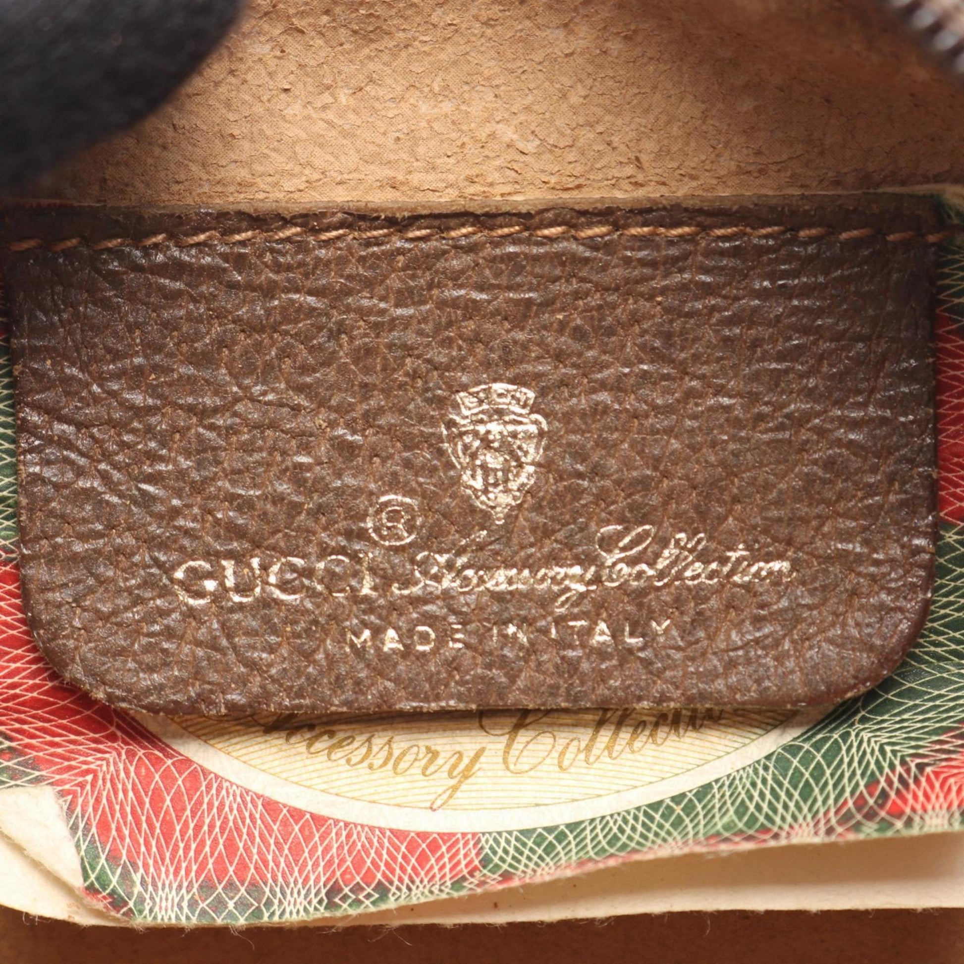 Gucci Beige Brown Coated Canvas Leather Shoulder Bag