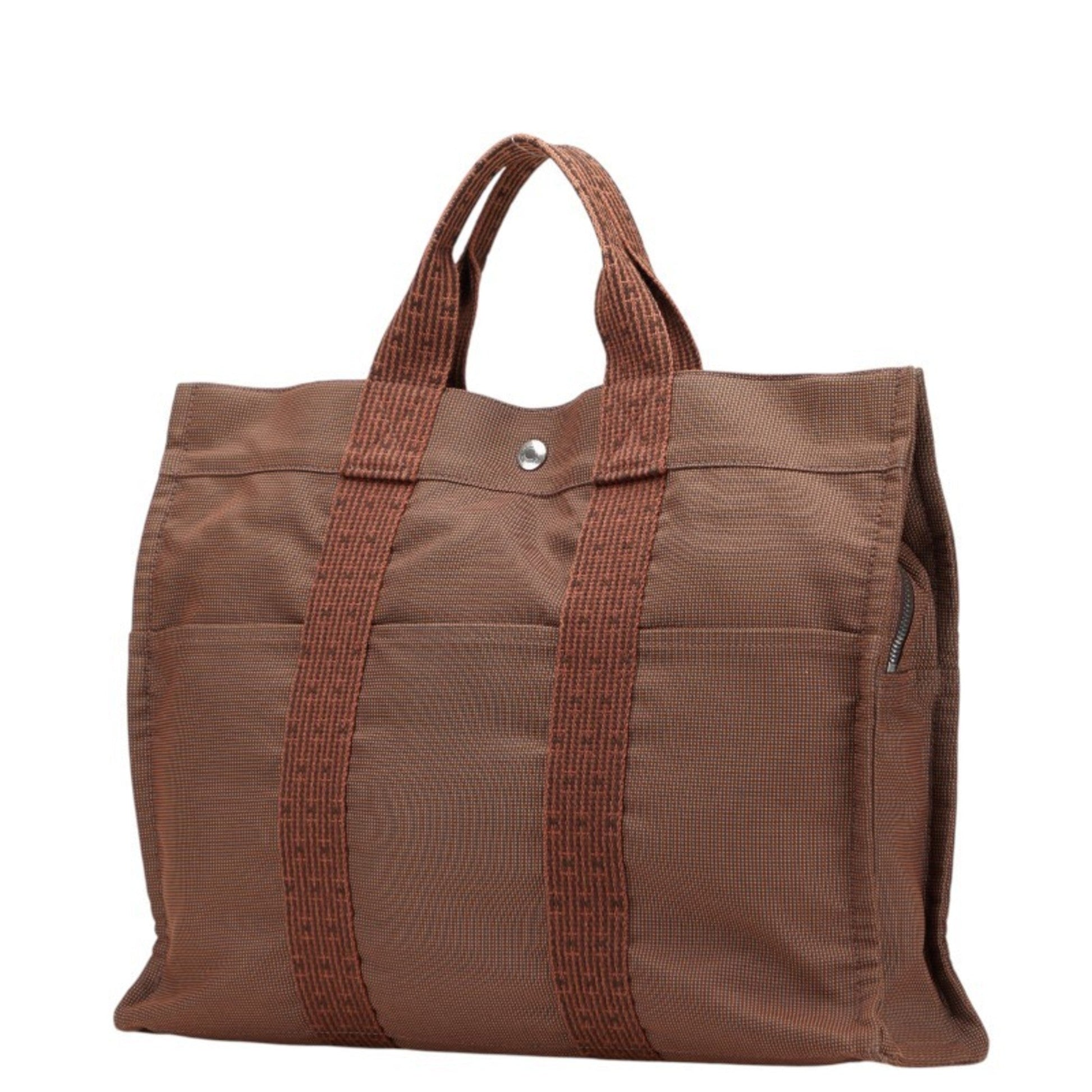 Hermes Her Line Handbag Tote Bag Canvas Brown Tote Bag 2