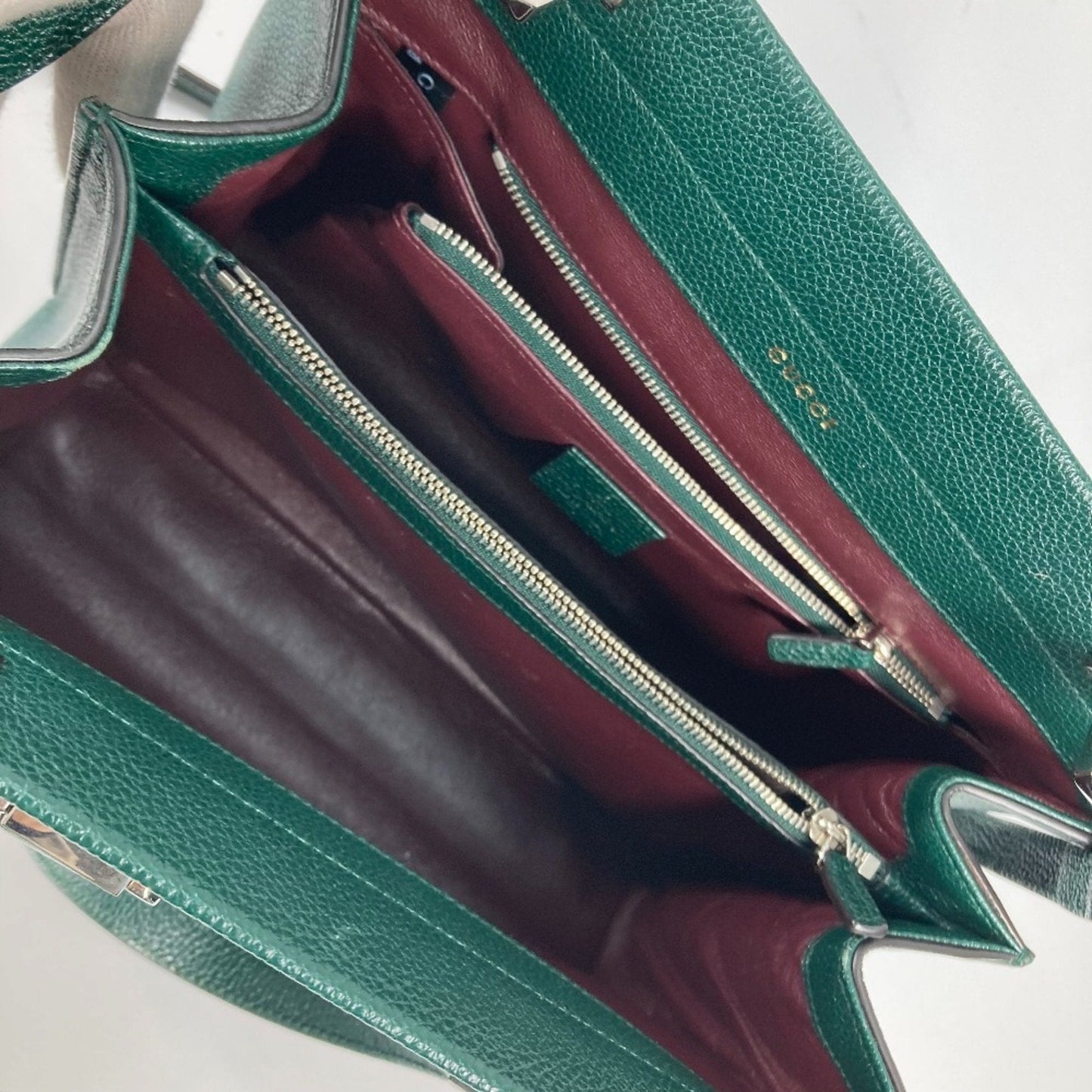 Gucci Green Leather Handbag Shoulder Bag