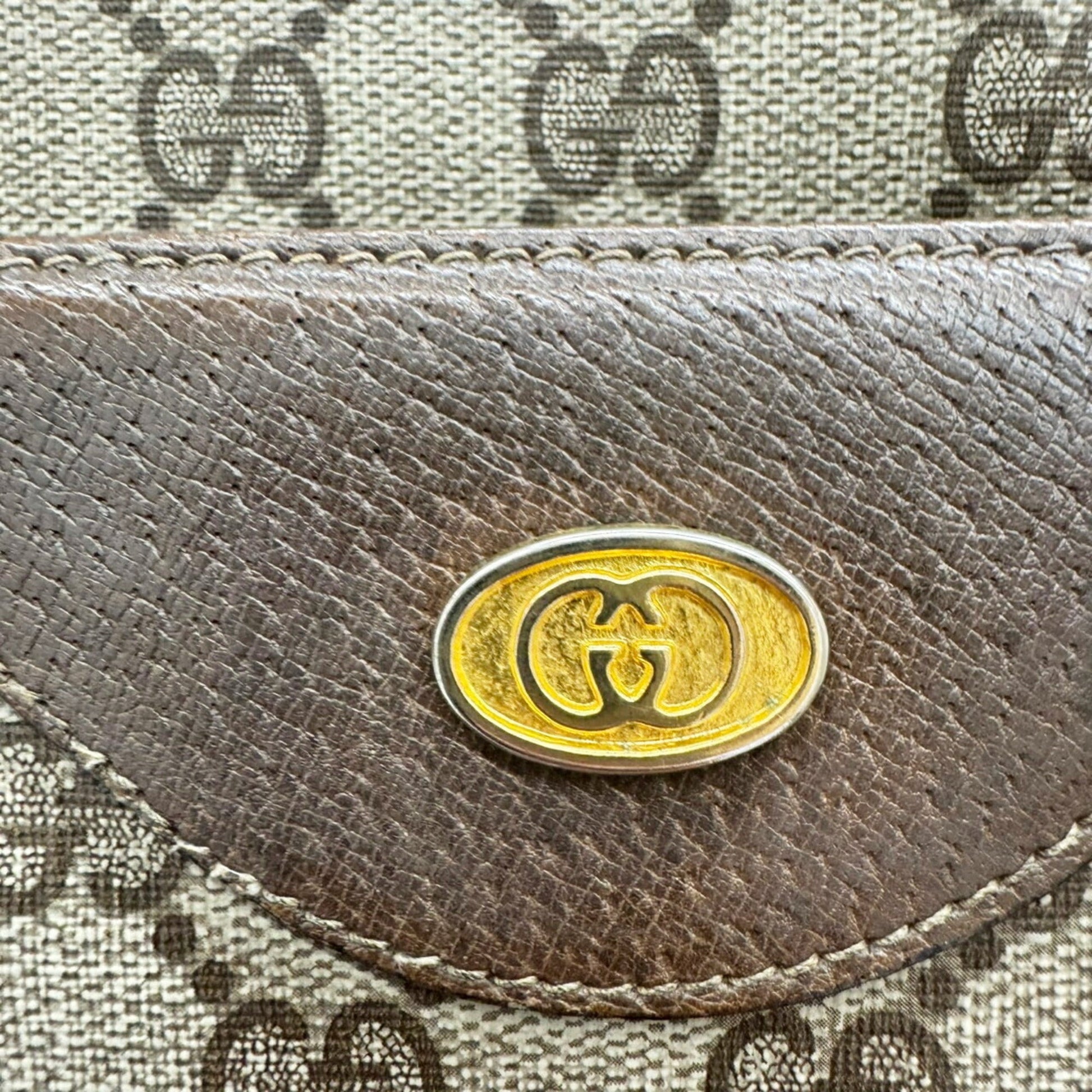 Gucci Beige Pvc Leather Tote Bag