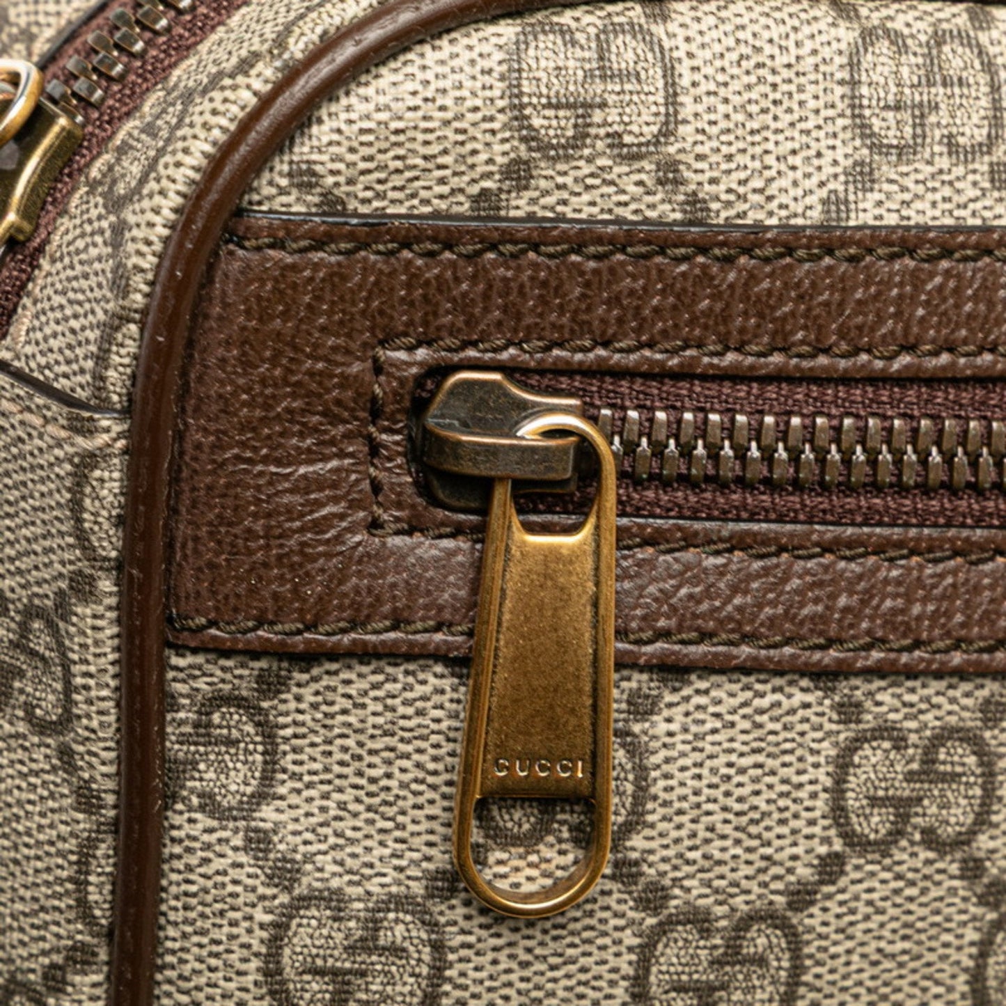 Gucci Beige Brown Pvc Leather Sling Bag