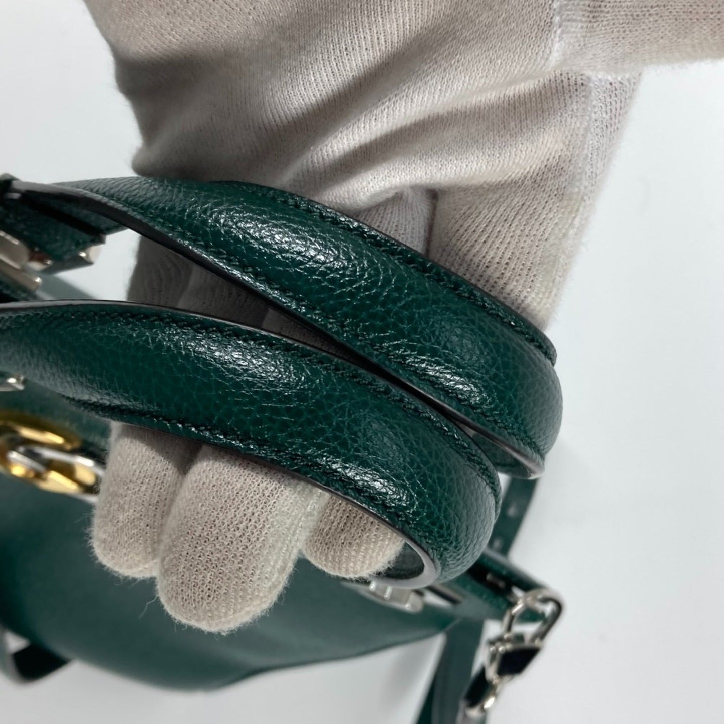Gucci Green Leather Handbag Shoulder Bag
