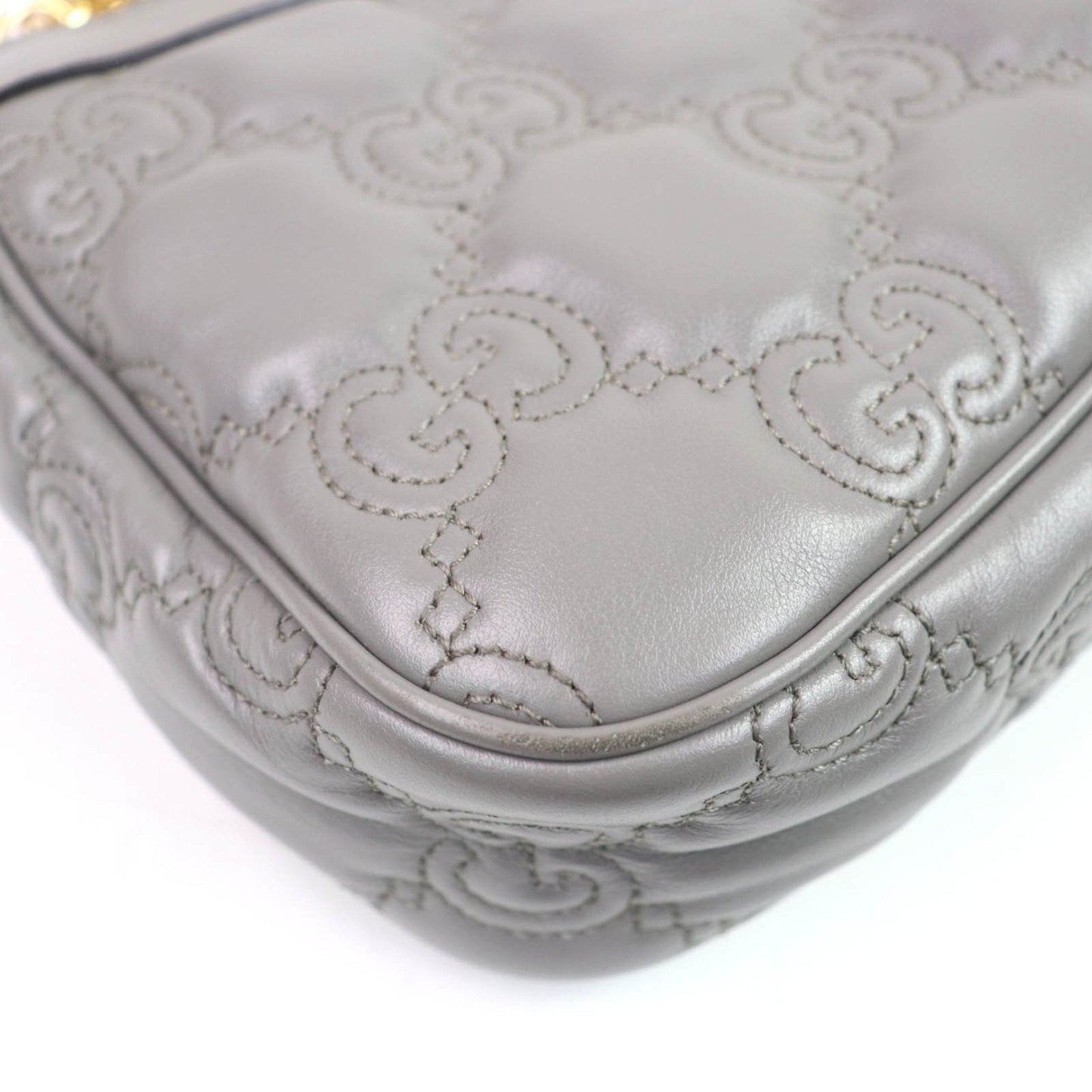 Gucci Gray Leather Handbag Shoulder Bag