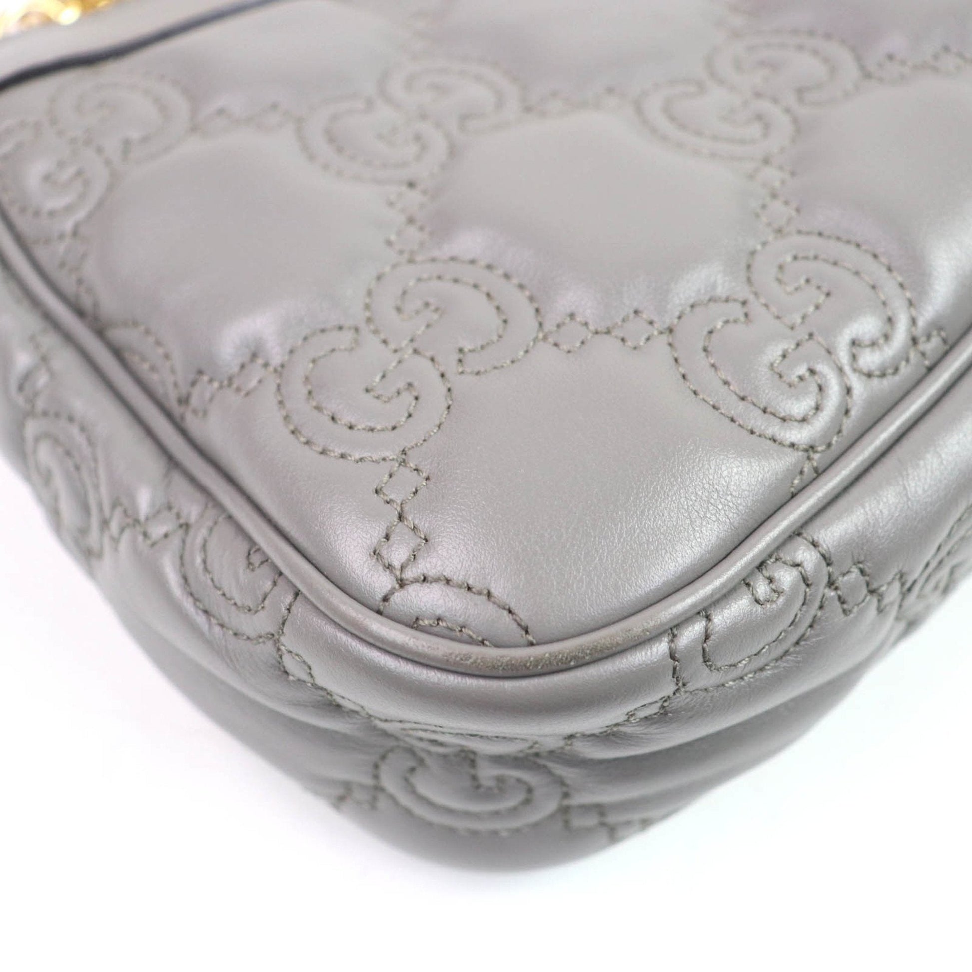 Gucci Gray Leather Handbag Shoulder Bag