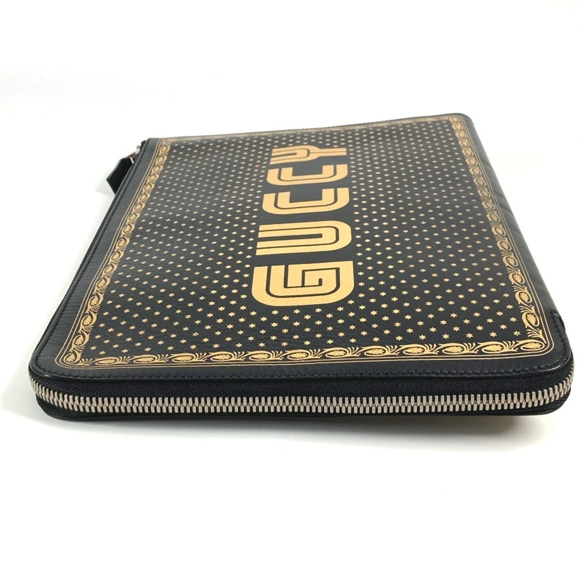 Gucci Black Leather Clutch Bag Pouch