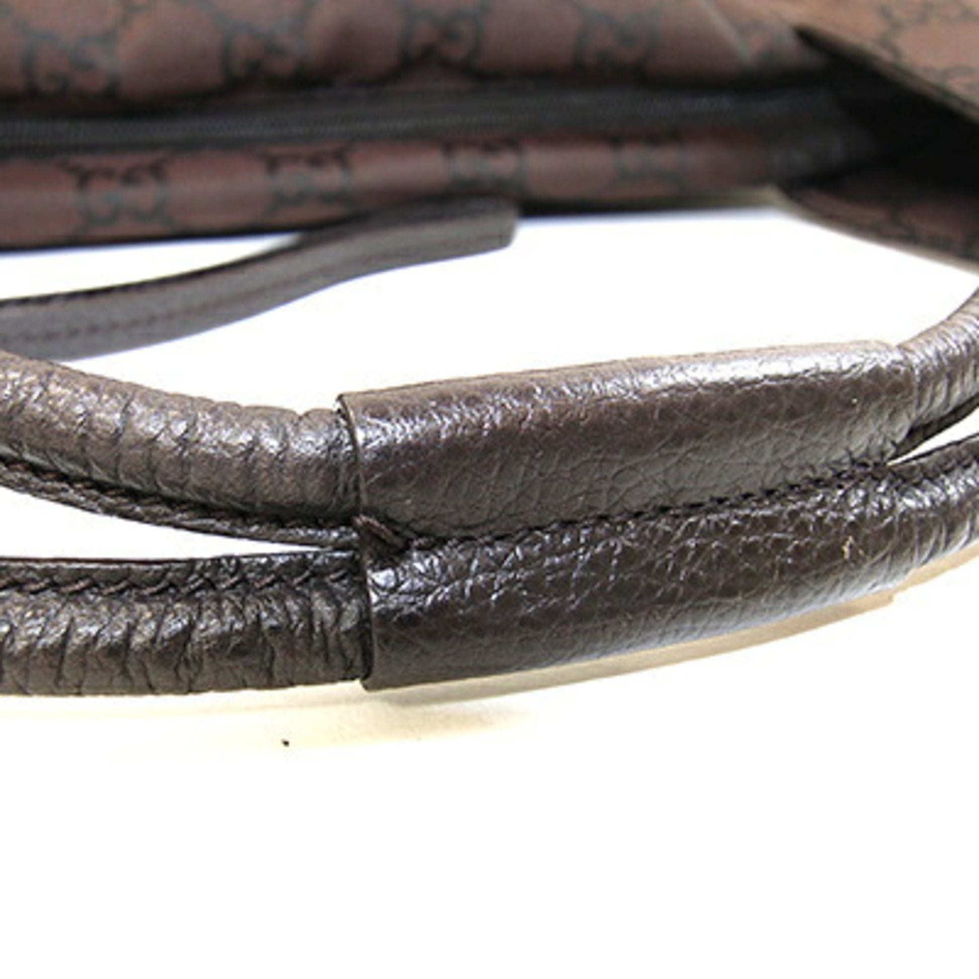 Gucci Dark Brown Nylon Leather Shoulder Bag
