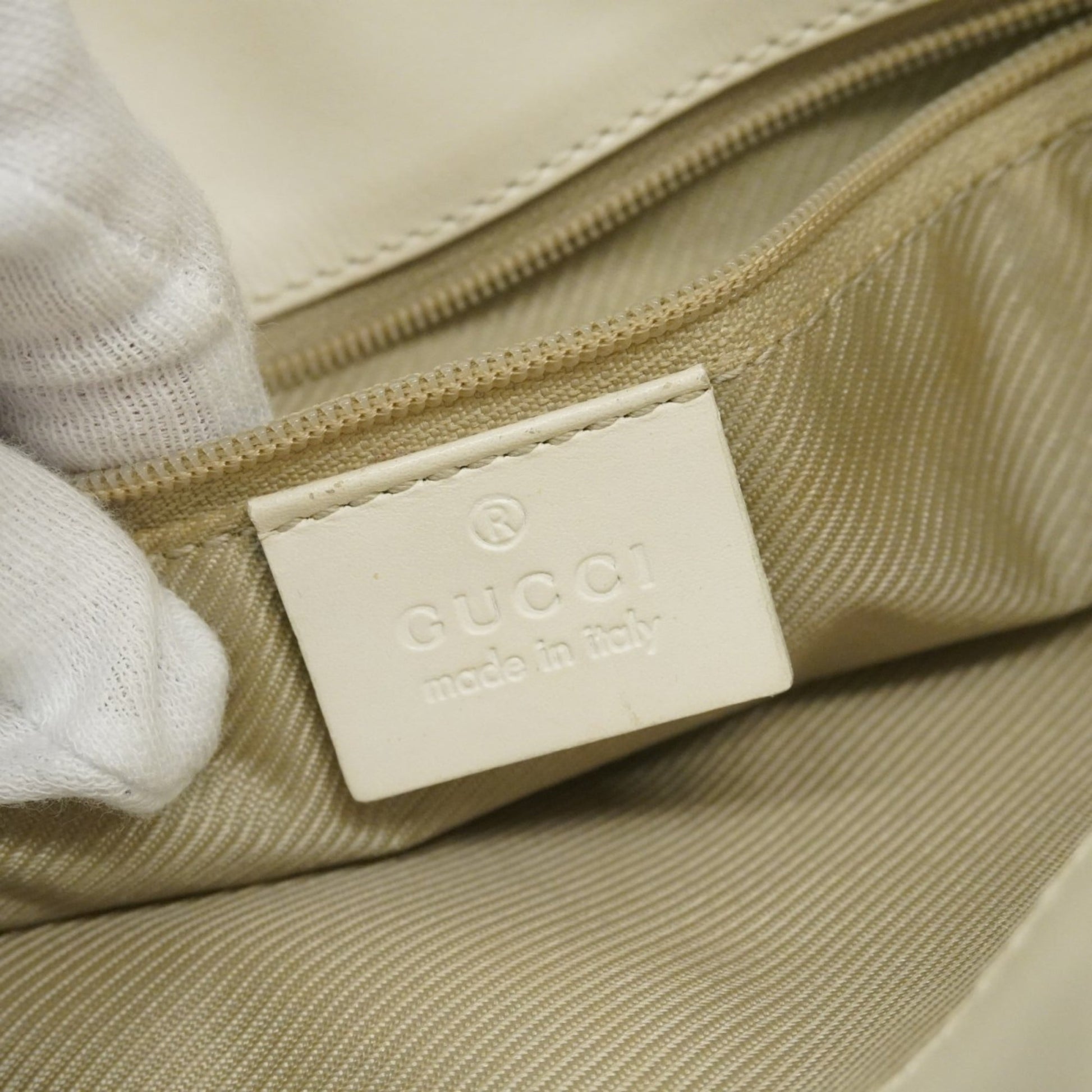 Gucci Light Blue White Canvas Tote Bag