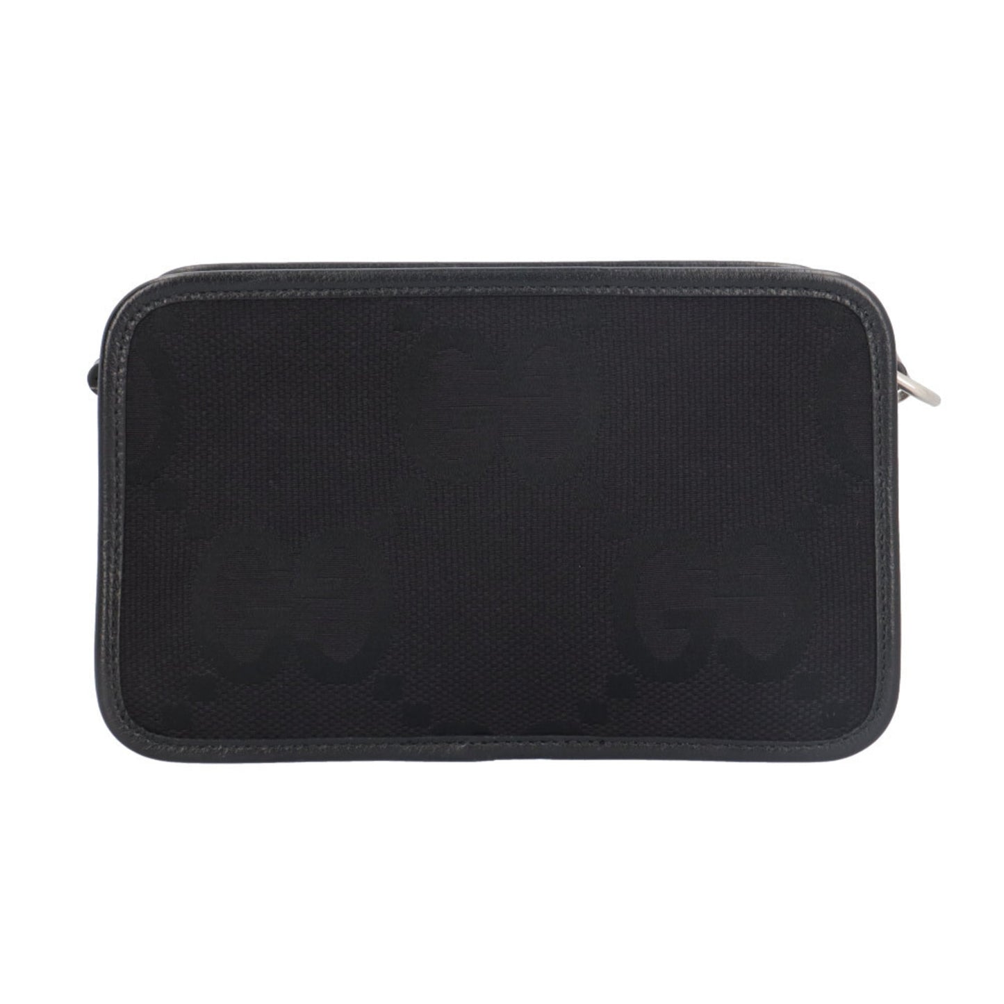 Gucci Black Gg Canvas Leather Shoulder Bag