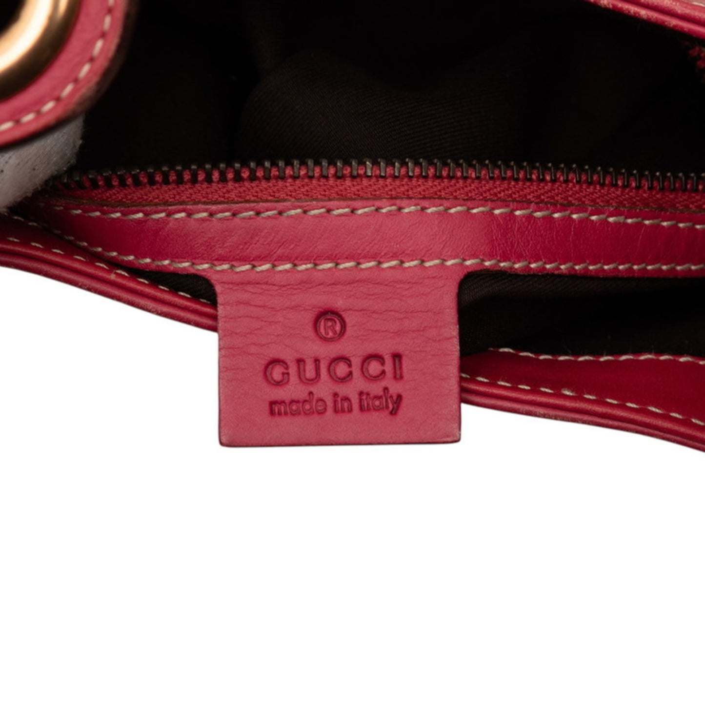 Gucci Pink Leather Canvas Handbag Shoulder Bag