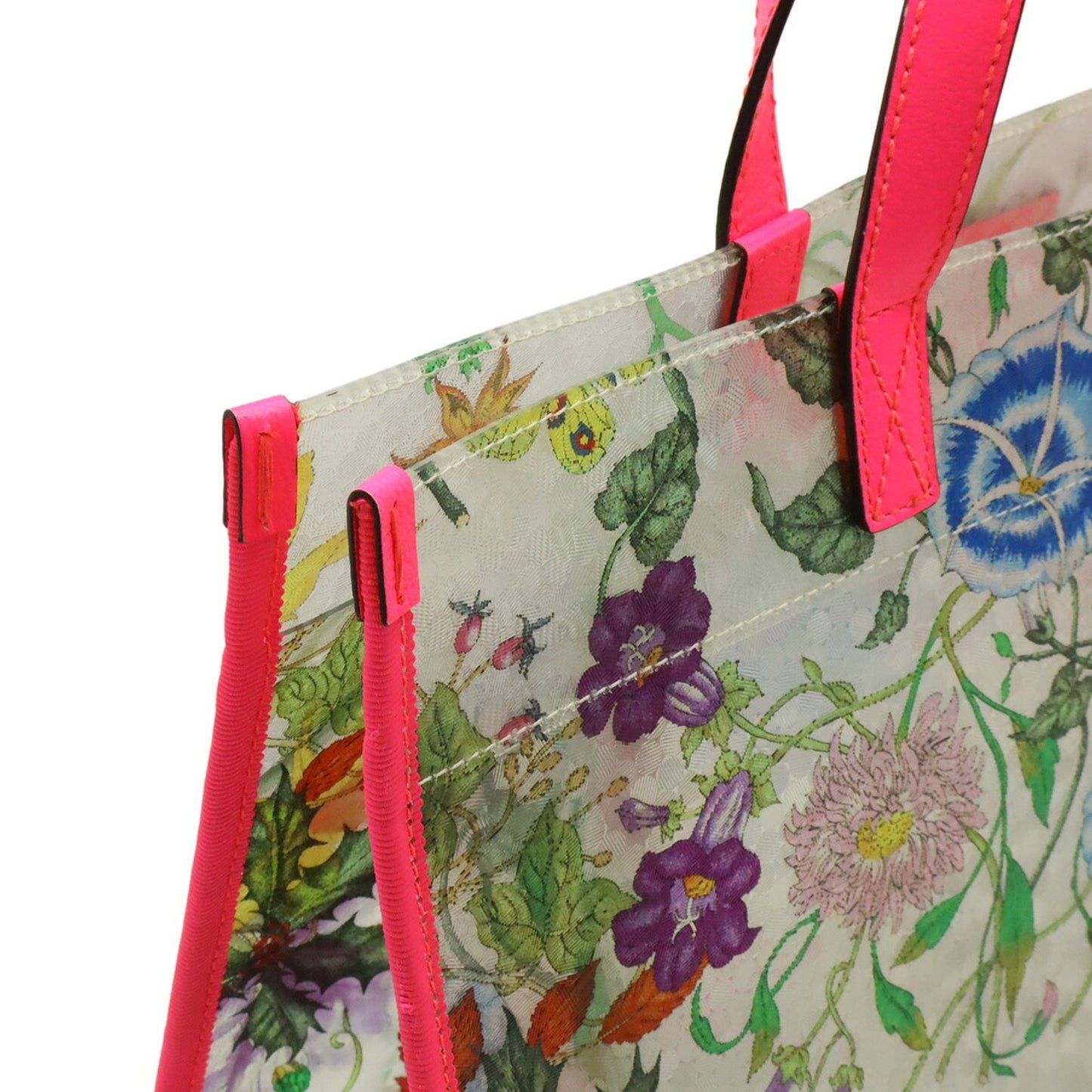 Gucci Clear Multi-Color Pink Vinyl Leather Tote Bag