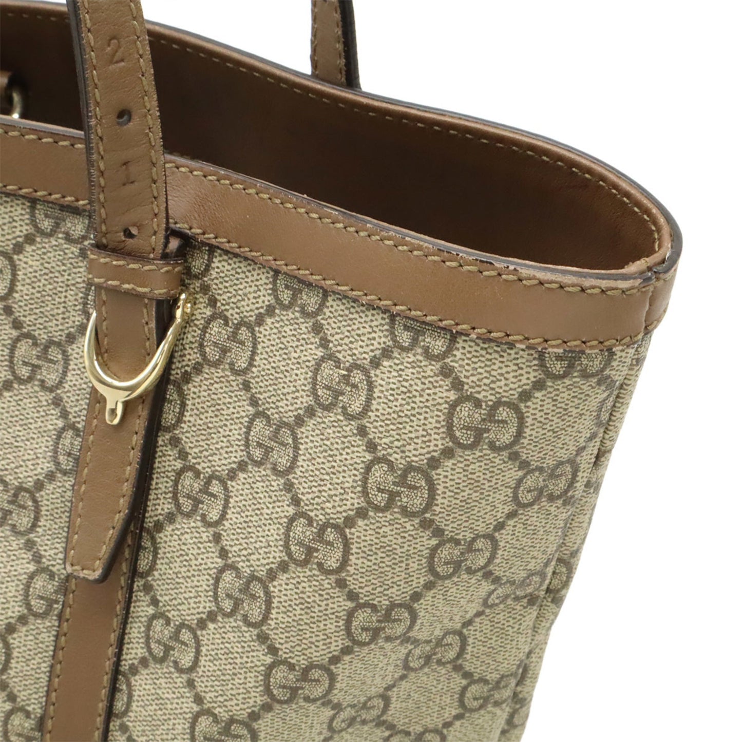Gucci Brown Khaki Gg Supreme Shoulder Bag Tote Bag