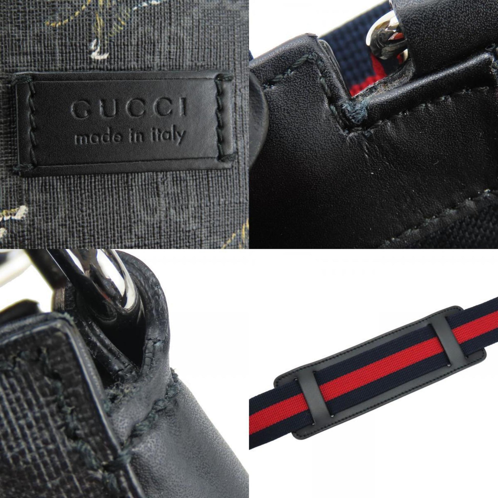 Gucci Black Gray Gg Supreme Shoulder Bag