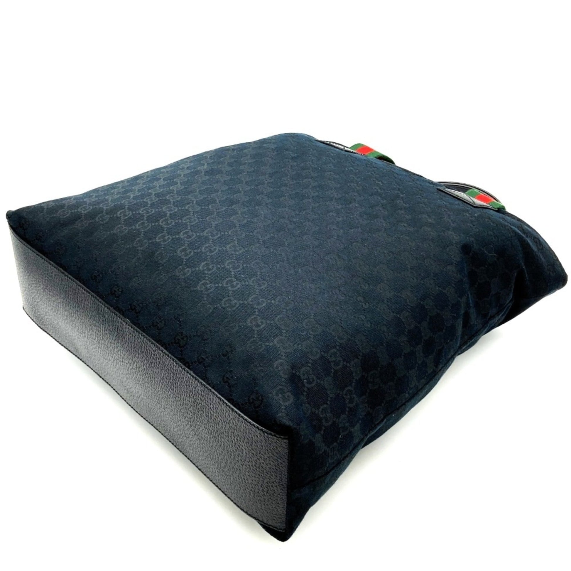 Gucci Sherry Line Black Gg Canvas Handbag