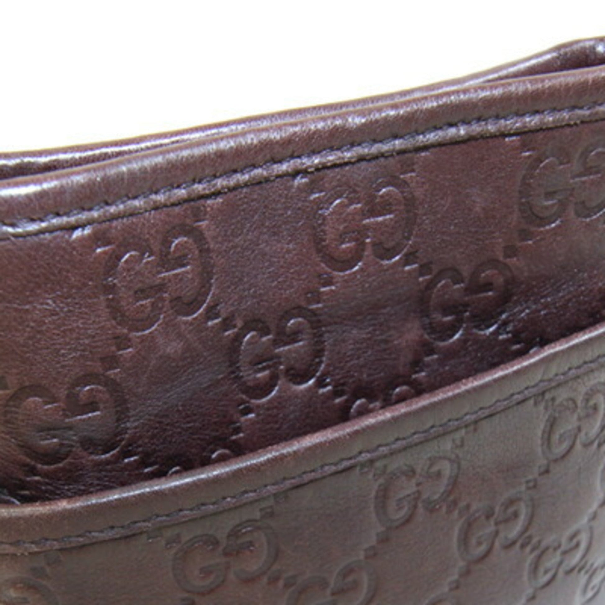 Gucci Dark Brown Leather Pochette Shoulder Bag