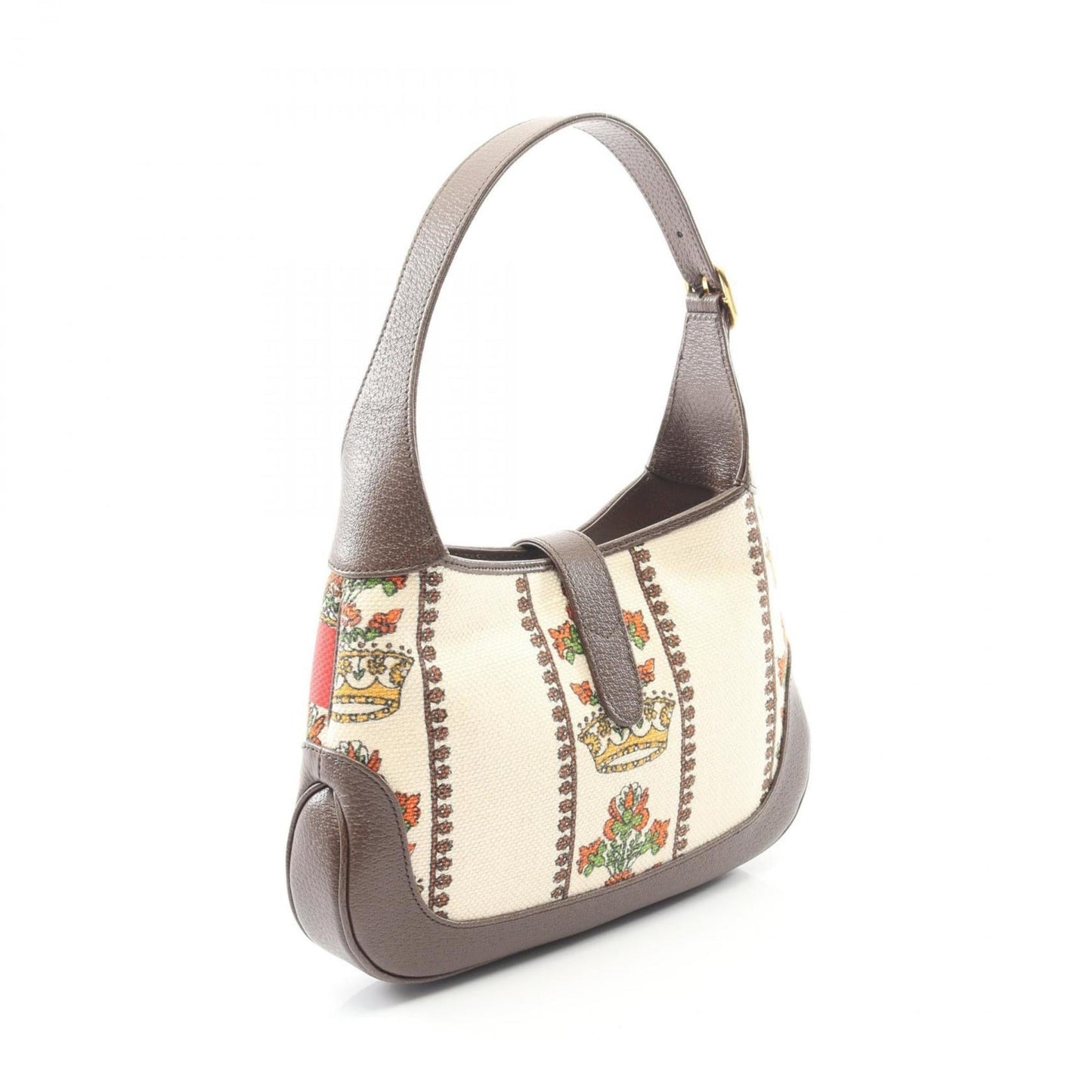 Gucci Beige Brown Multi-Color Canvas Leather Shoulder Bag