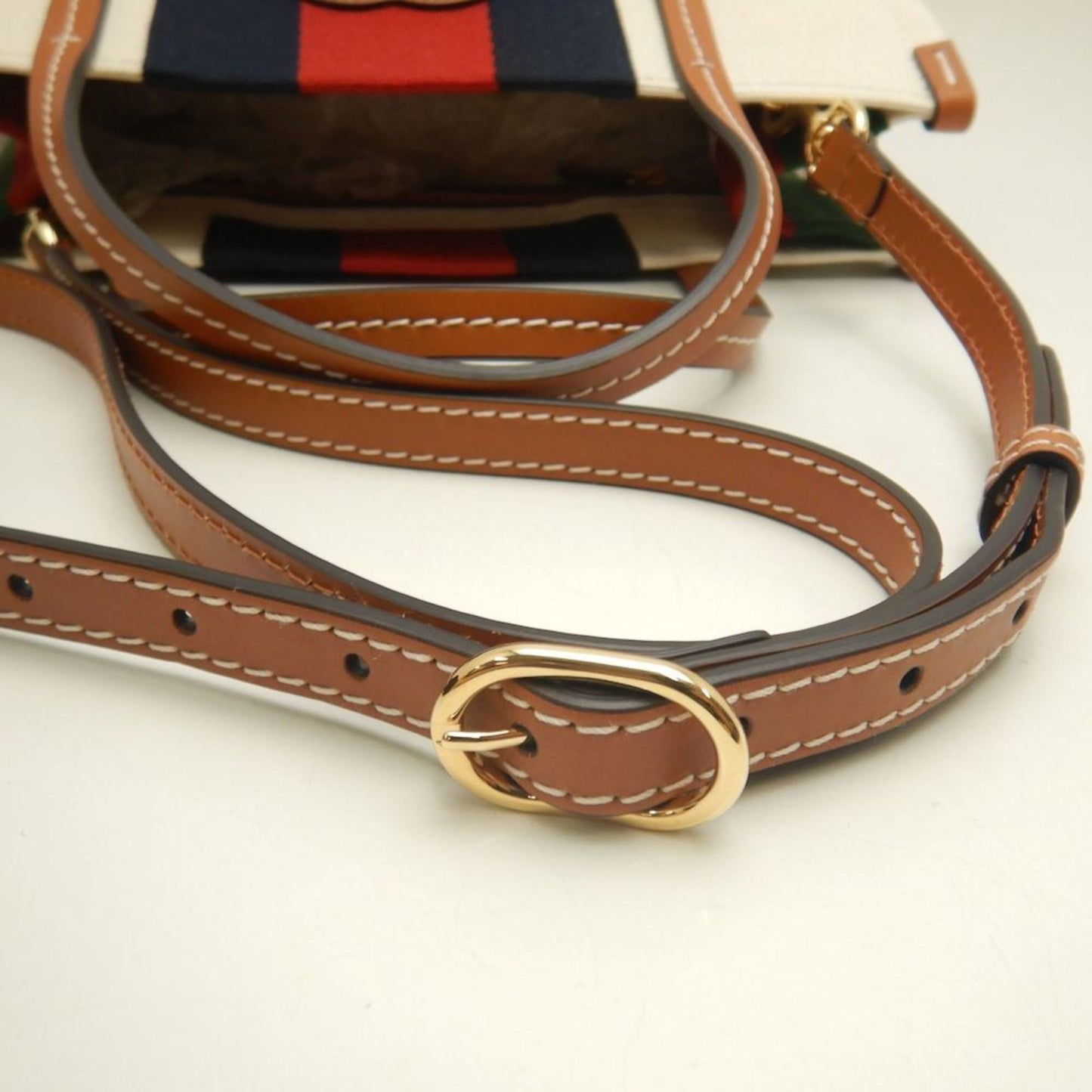 Gucci Brown Ivory Canvas Tote Bag