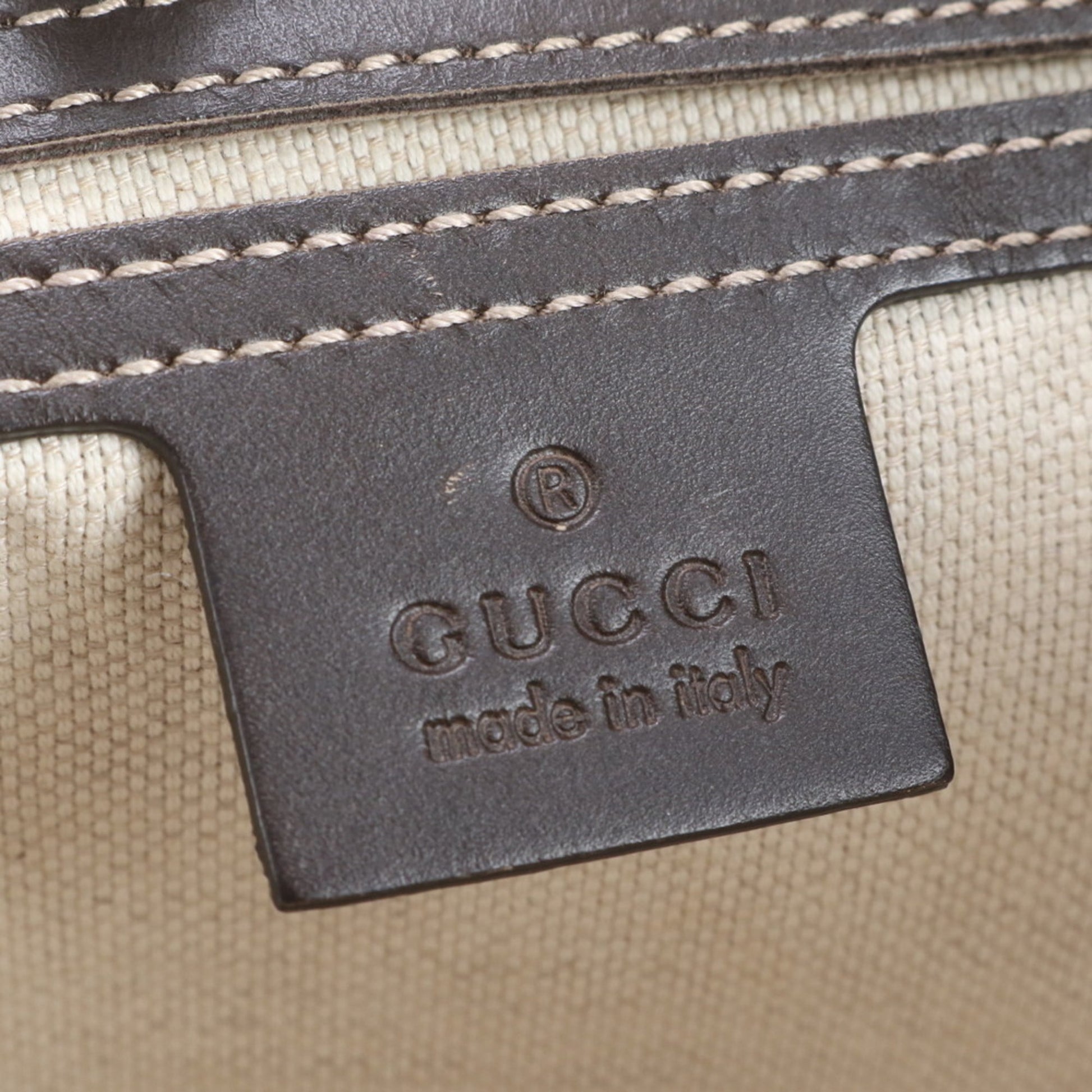 Gucci Brown Leather Coated Canvas Shoulder Bag