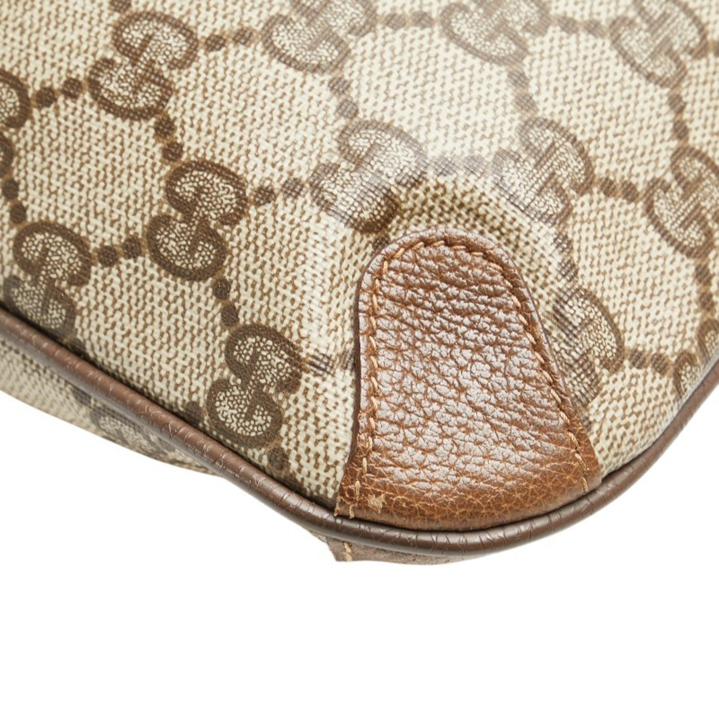 Gucci Beige Brown Pvc Leather Clutch Bag