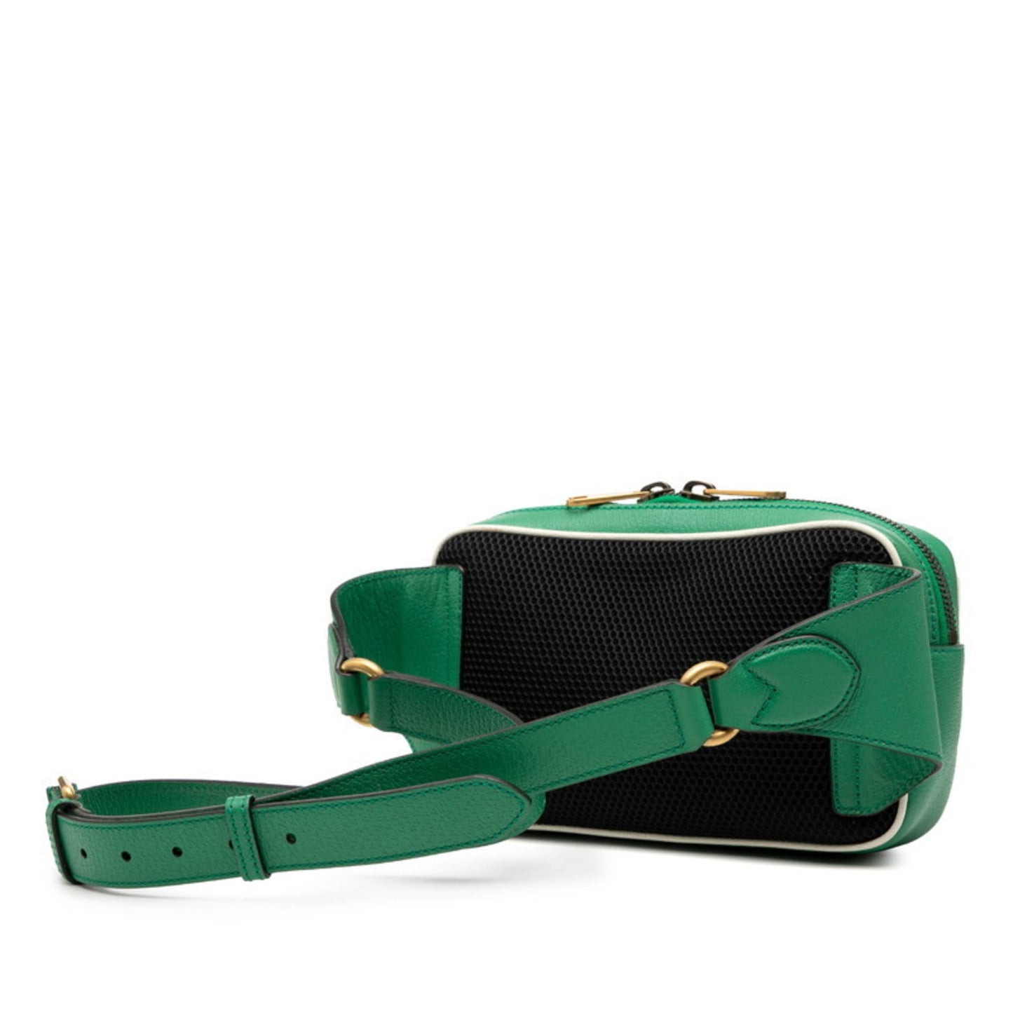 Gucci Green White Leather Sling Bag