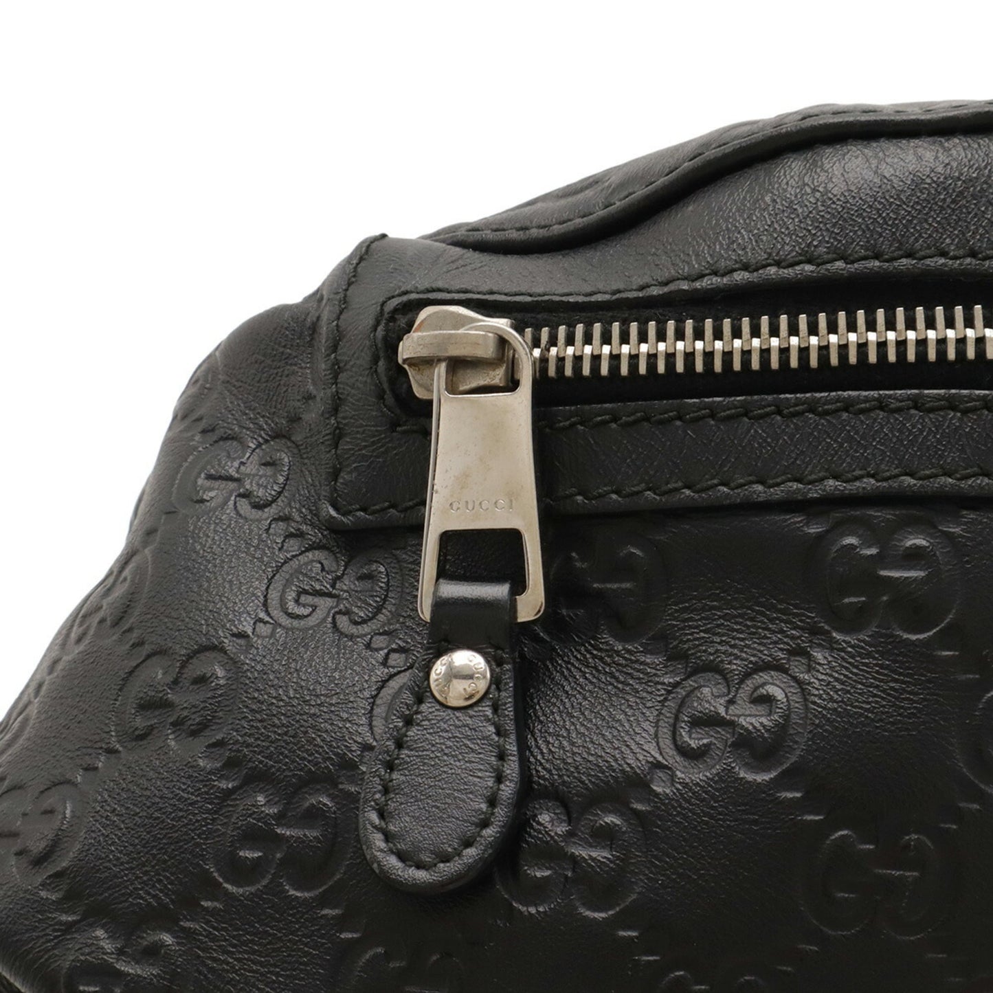Gucci Black Rubber Leather Fanny Pack