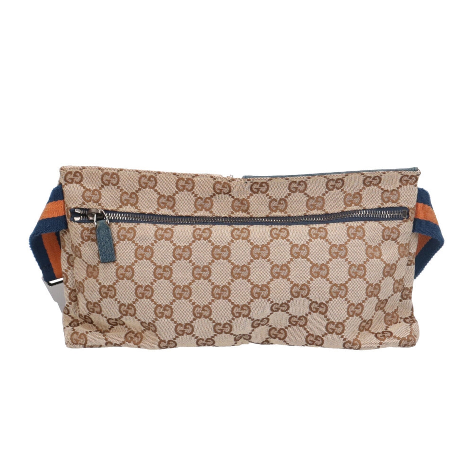 Gucci Beige Gg Canvas Leather Fanny Pack