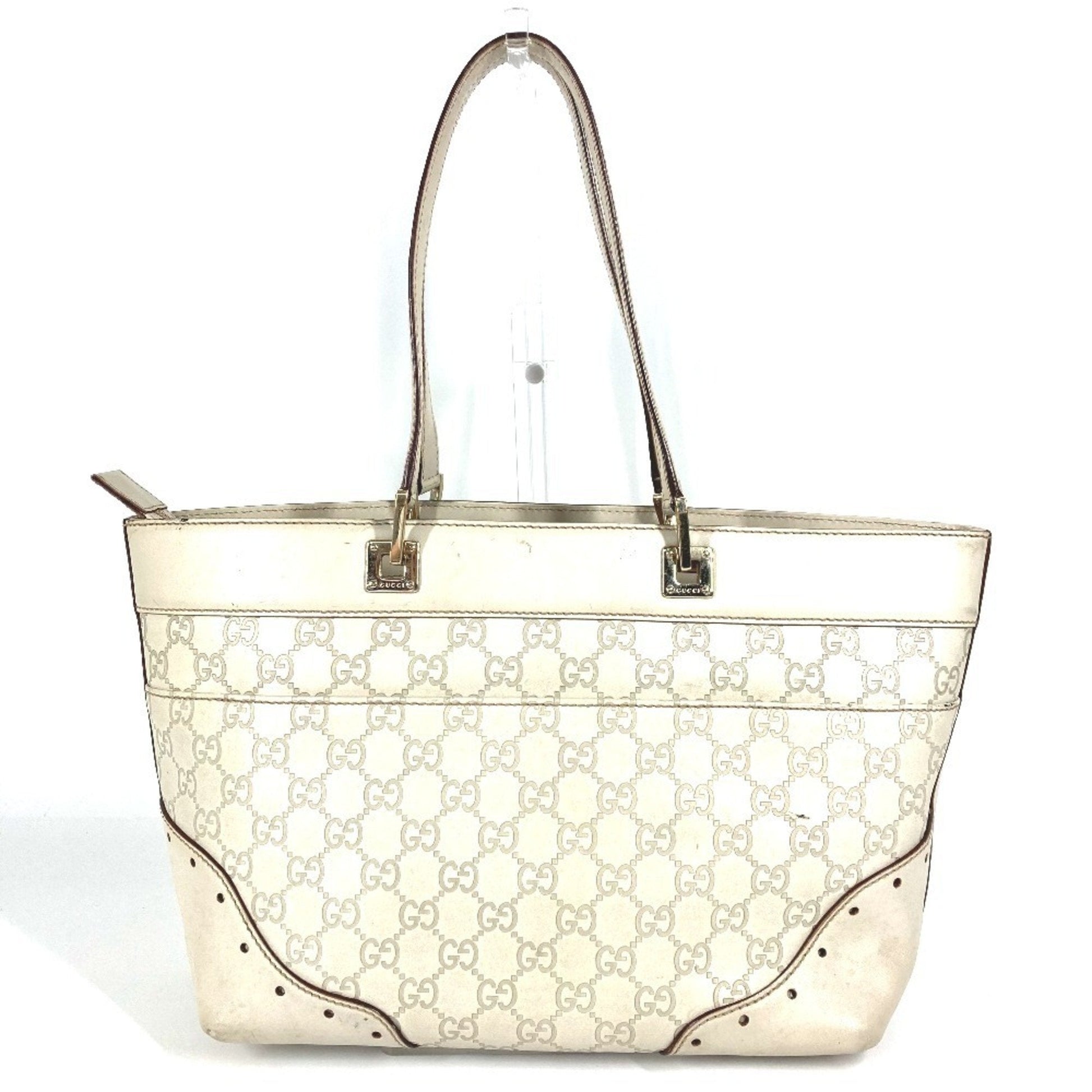Gucci Off-White Leather Shoulder Bag Tote Bag