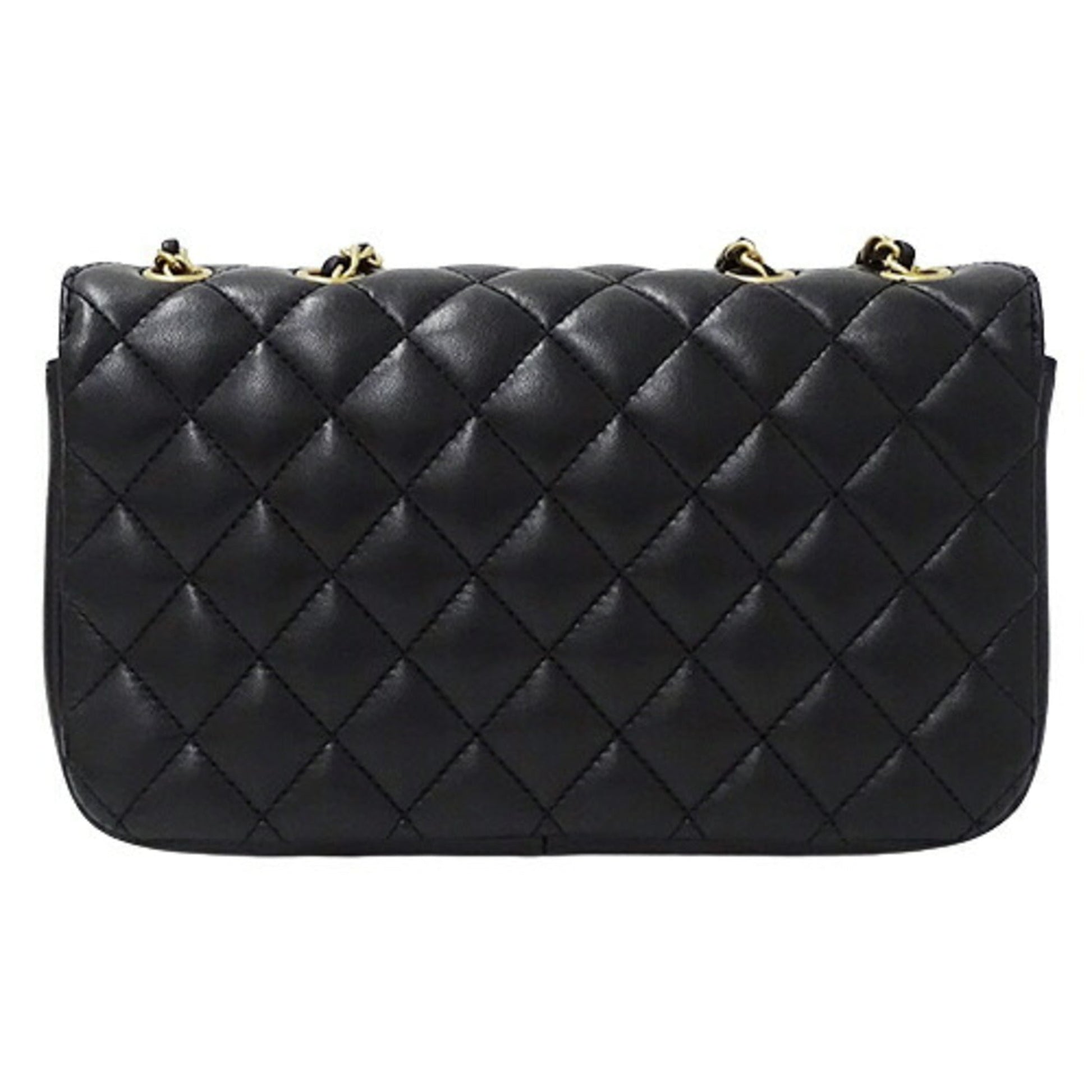 CHANEL Bag Matelasse Women's Shoulder Chain Lambskin Black A57276 W Flap